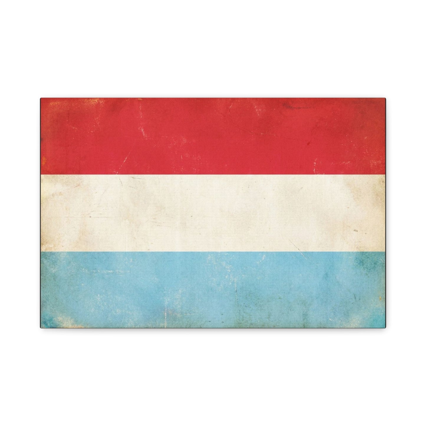 Vintage Luxembourg Flag Canvas Wall Art - Distressed Tricolor Country Print, Patriotic Minimalist Decor - Matte Canvas Wall Hanging - Living Room Bedroom Office Decoration - Bedroom Home Decoration