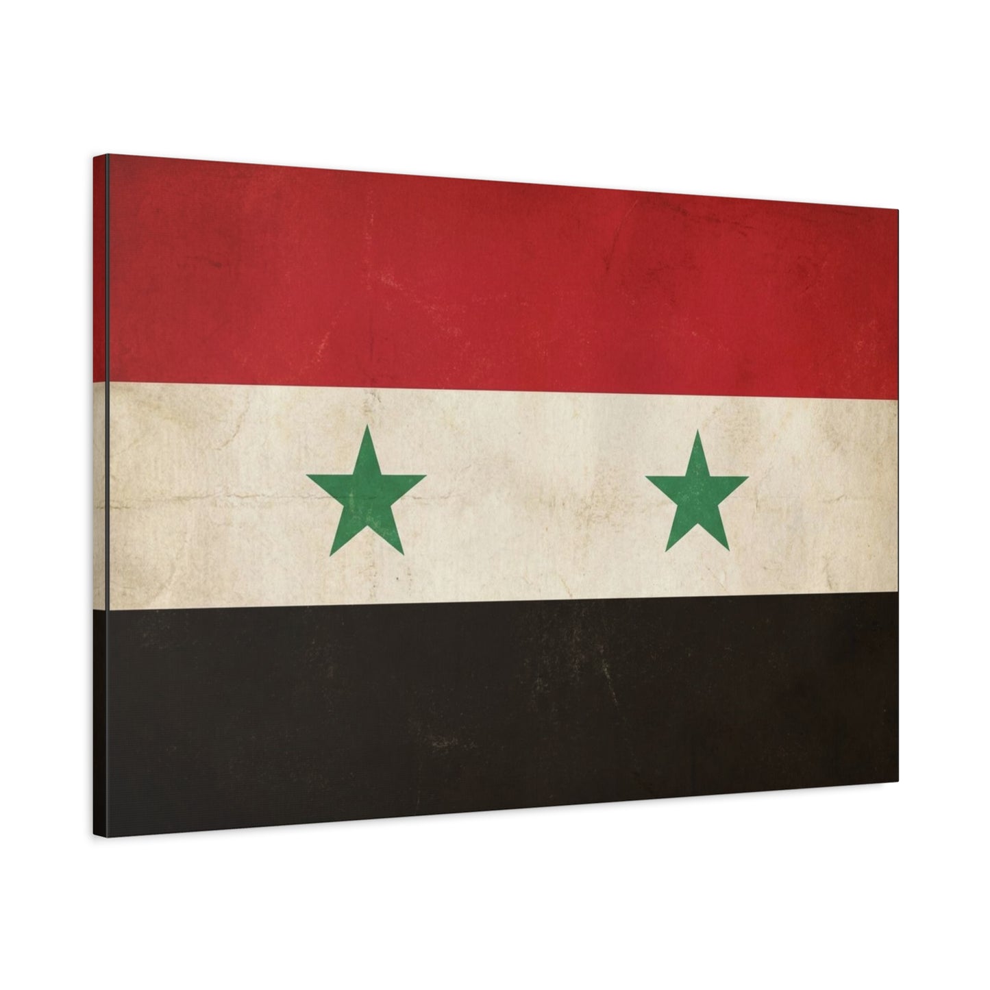 Syrian Flag Canvas Wall Art - Vintage Syria Flag Print, Distressed Patriotic Decor - Matte Canvas Wall Hanging - Living Room Home Decoration, Office Accent - Bedroom Home Decoration - Ready to Hang