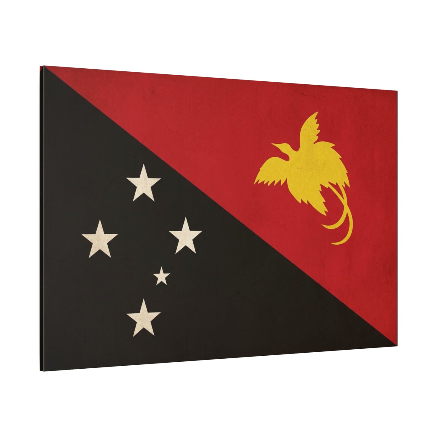 Papua New Guinea Flag Canvas Wall Art - Red Black Bird Of Paradise Southern Cross Print - Vintage National Pride Decor - Living Room Wall Decor - Bedroom Home Decoration - Bedroom Home Decoration