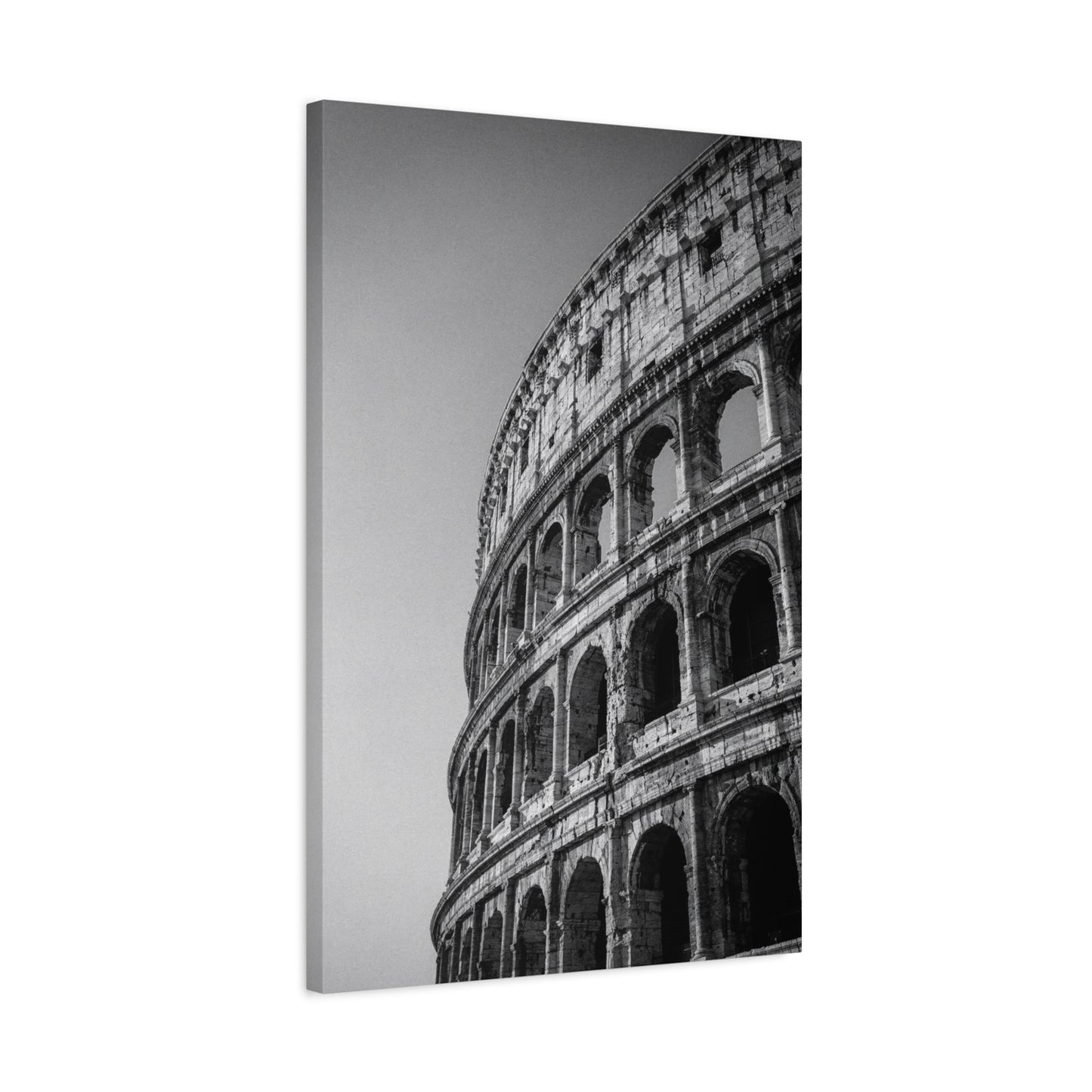 Rome Colosseum Canvas Wall Art - Black And White Architectural Art Print - Vintage Monochrome Cityscape Decor - Contemporary Living Room Wall Decor, Office Art Accent - Bedroom Home Decoration