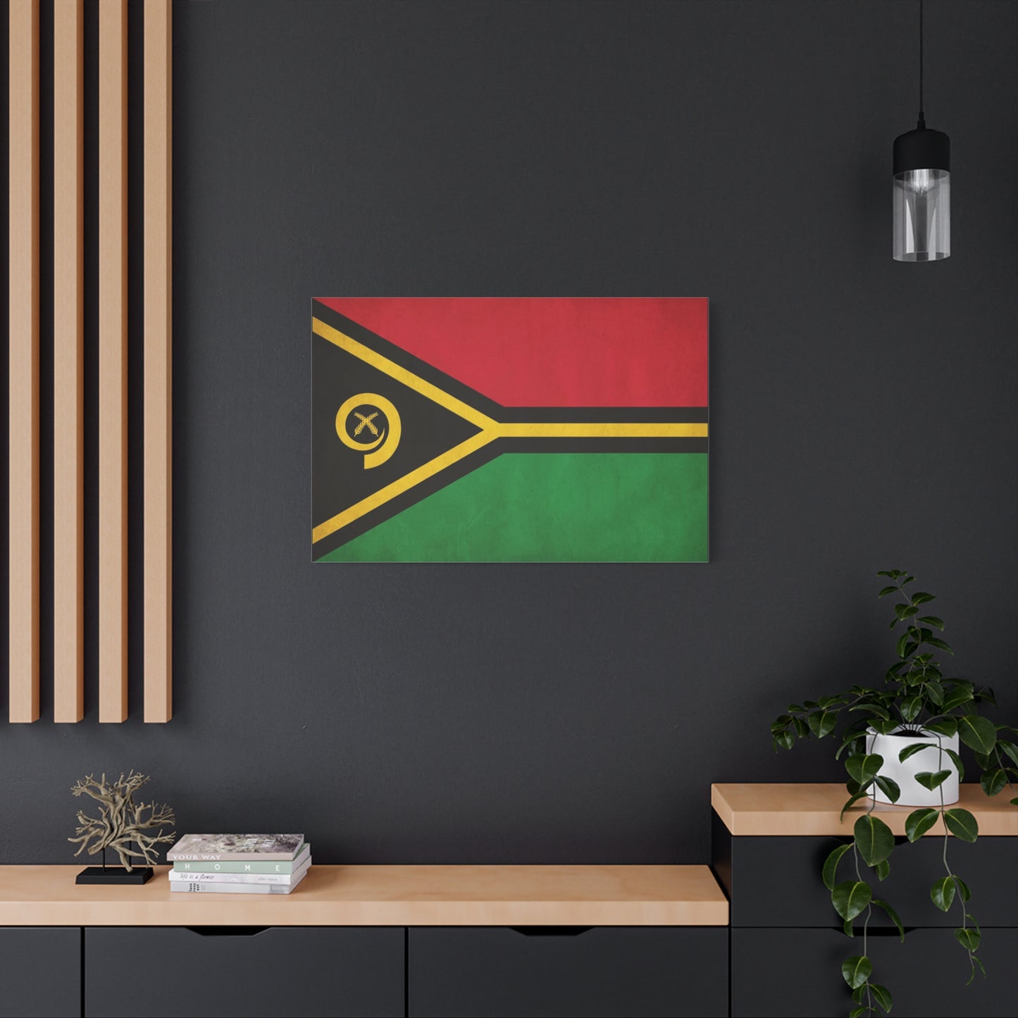 Vanuatu Flag Canvas Wall Art - Red Black Green Yellow National Pride Print - Vintage Country Decor, Heritage Artwork, Living Room Wall Decor, Office Accent - Bedroom Home Decoration - Ready to Hang