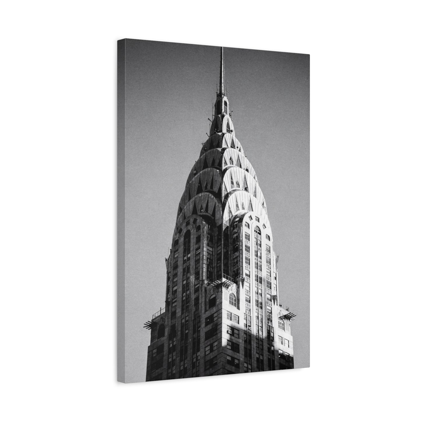 Chrysler Building Canvas Wall Art - Black And White New York City Architecture Print, Art Deco Skyscraper Art Print - Modern Monochrome Office Wall Decor, Living Room Accent - Modern Farmhouse Style