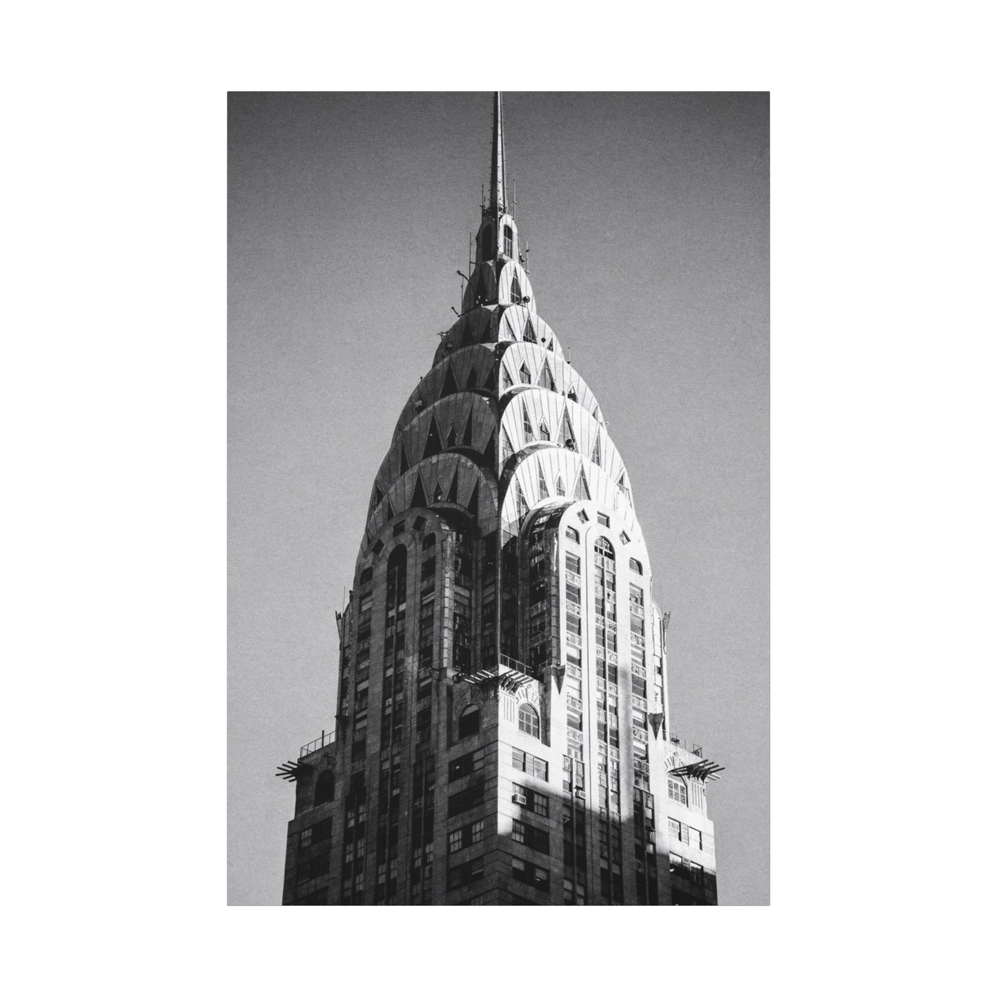 Chrysler Building Canvas Wall Art - Black And White New York City Architecture Print, Art Deco Skyscraper Art Print - Modern Monochrome Office Wall Decor, Living Room Accent - Modern Farmhouse Style