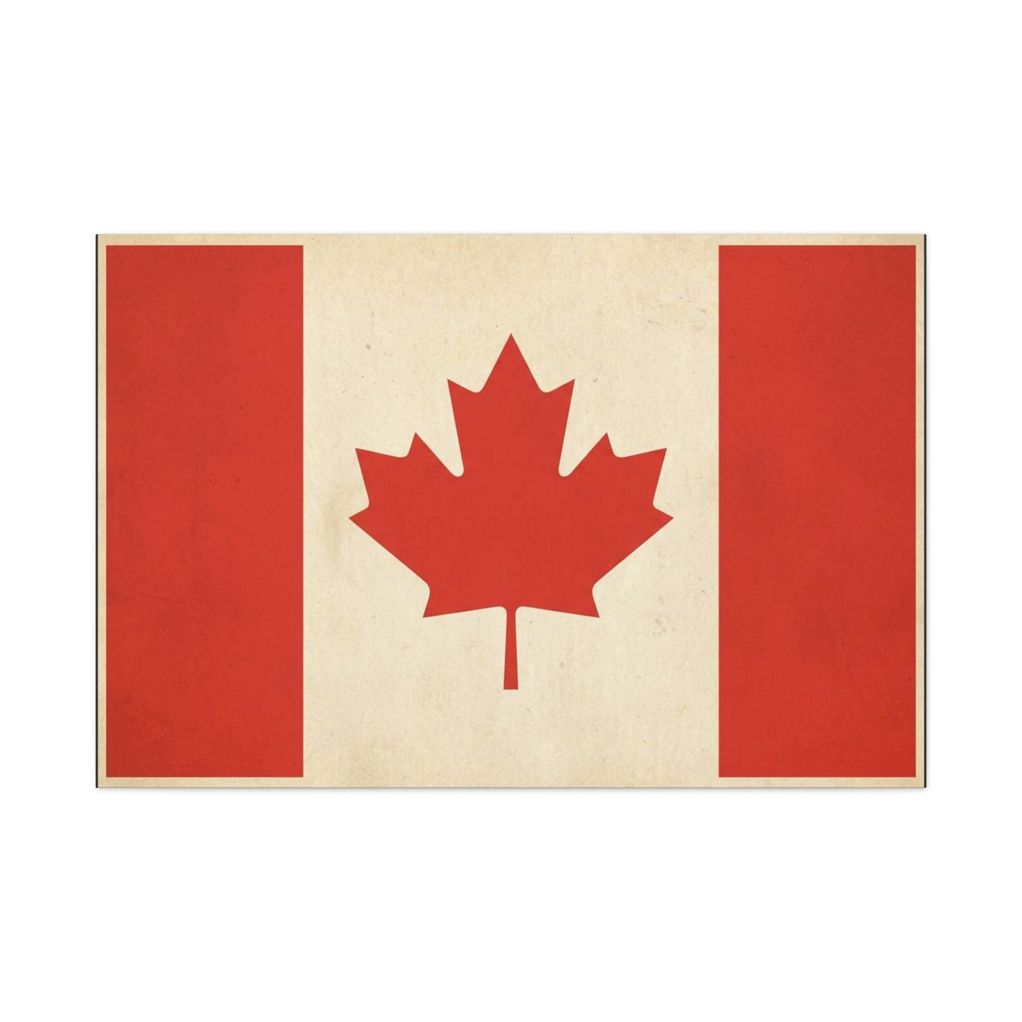 Canadian Flag Canvas Wall Art - Vintage Red Maple Leaf Patriotic Print, Rustic Neutral Texture, Canada Pride Decor, Living Room Wall Decor, Bedroom Home Decoration, Dorm Accent - Ready to Hang