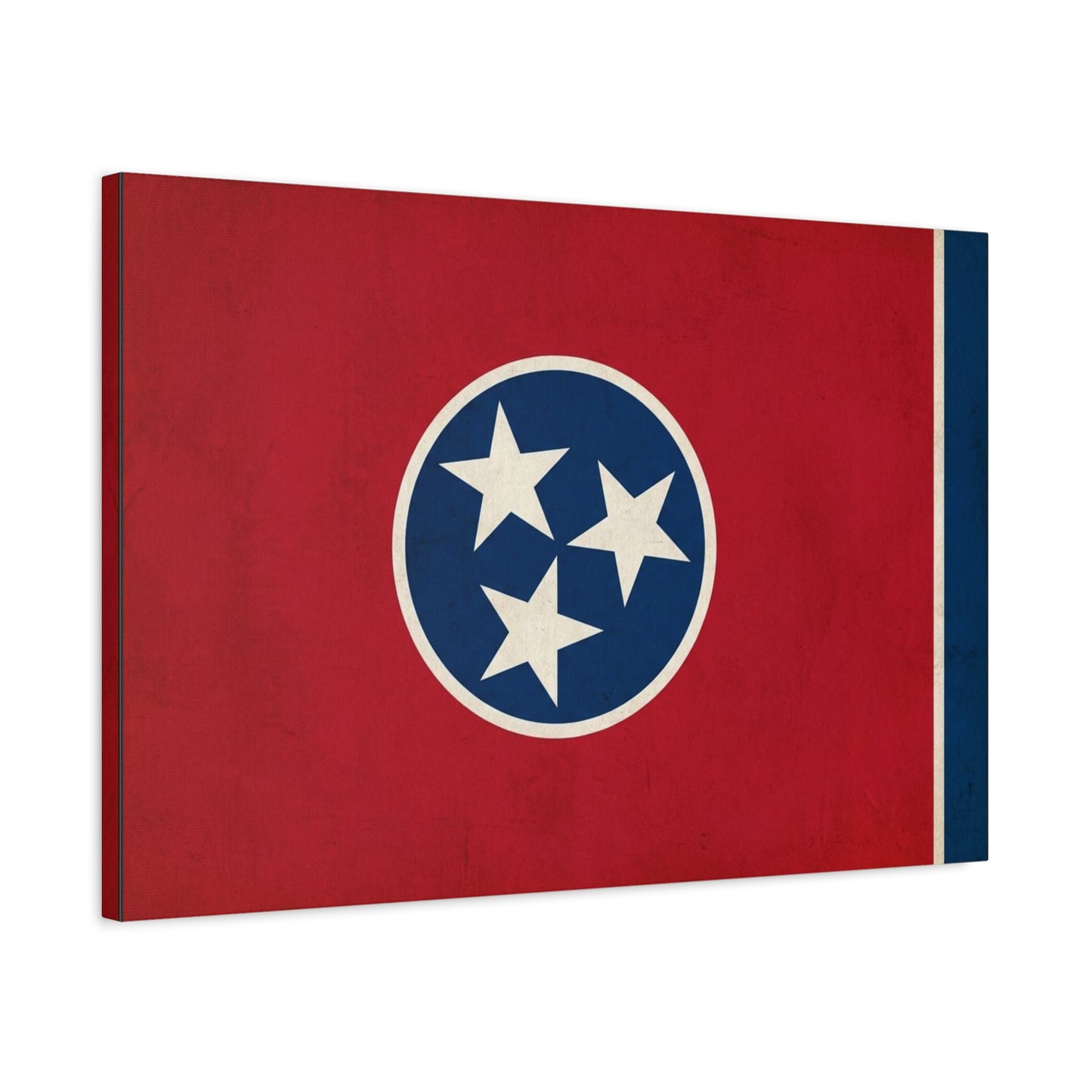 Tennessee State Flag Canvas Wall Art - Vintage Red Blue Tri Star Print - Patriotic Rustic Decor - Living Room Wall Decor, Office Accent - Bedroom Home Decoration - Bedroom Home Decoration