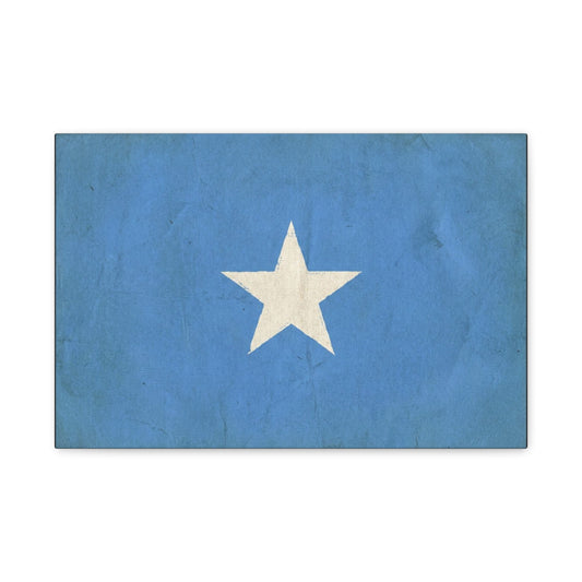 Somalia Flag Canvas Wall Art - Blue White Star Country Print, Vintage Minimalist Decor - Patriotic Artwork For Living Room, Office Wall Decor, Bedroom Home Decoration - Bedroom Home Decoration