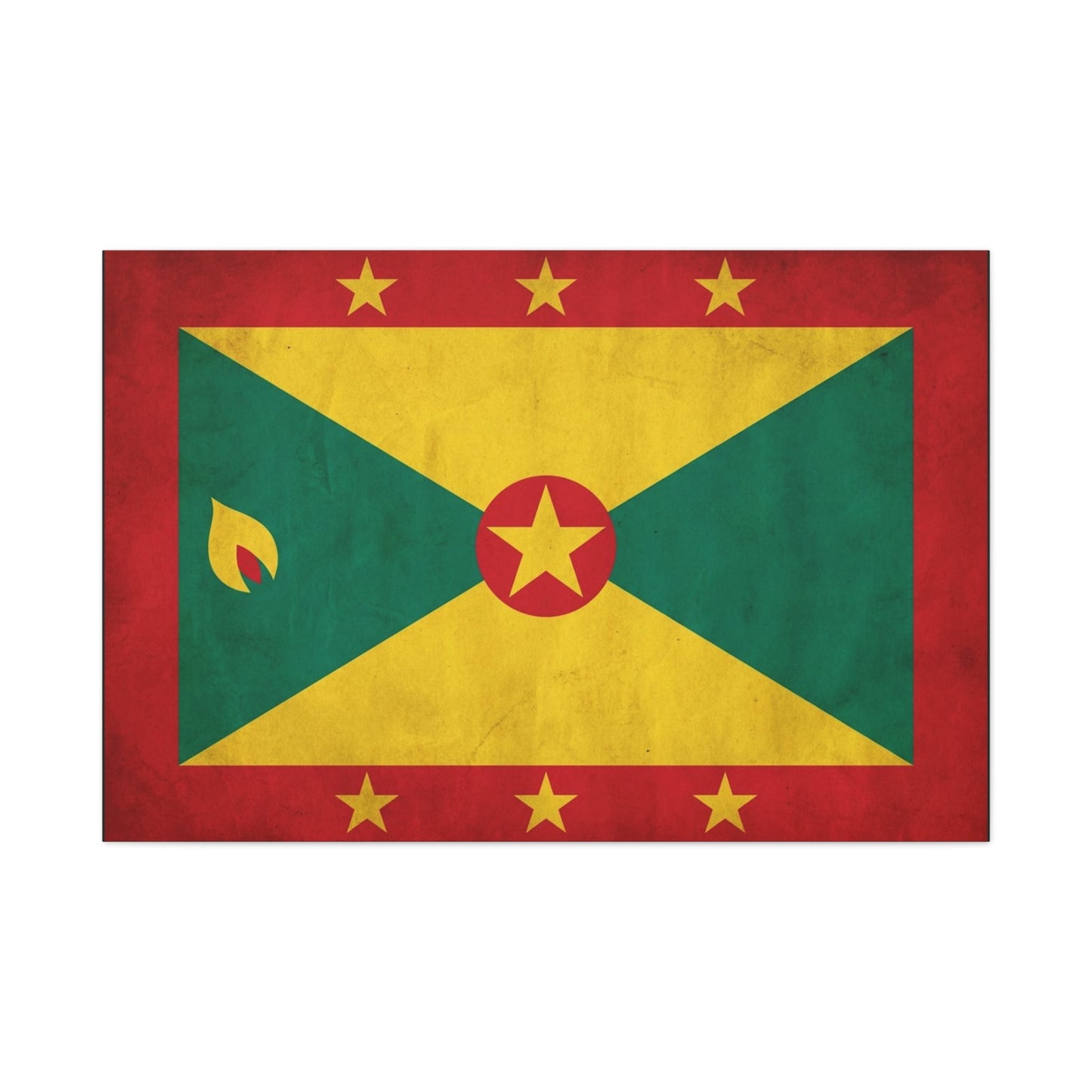 Grenada Flag Canvas Wall Art - Vintage Caribbean Nation Print, Rustic Patriotic Home Accent, Cultural Heritage Artwork, Living Room Decoration, Office Display - Office Wall Art - Ready to Hang