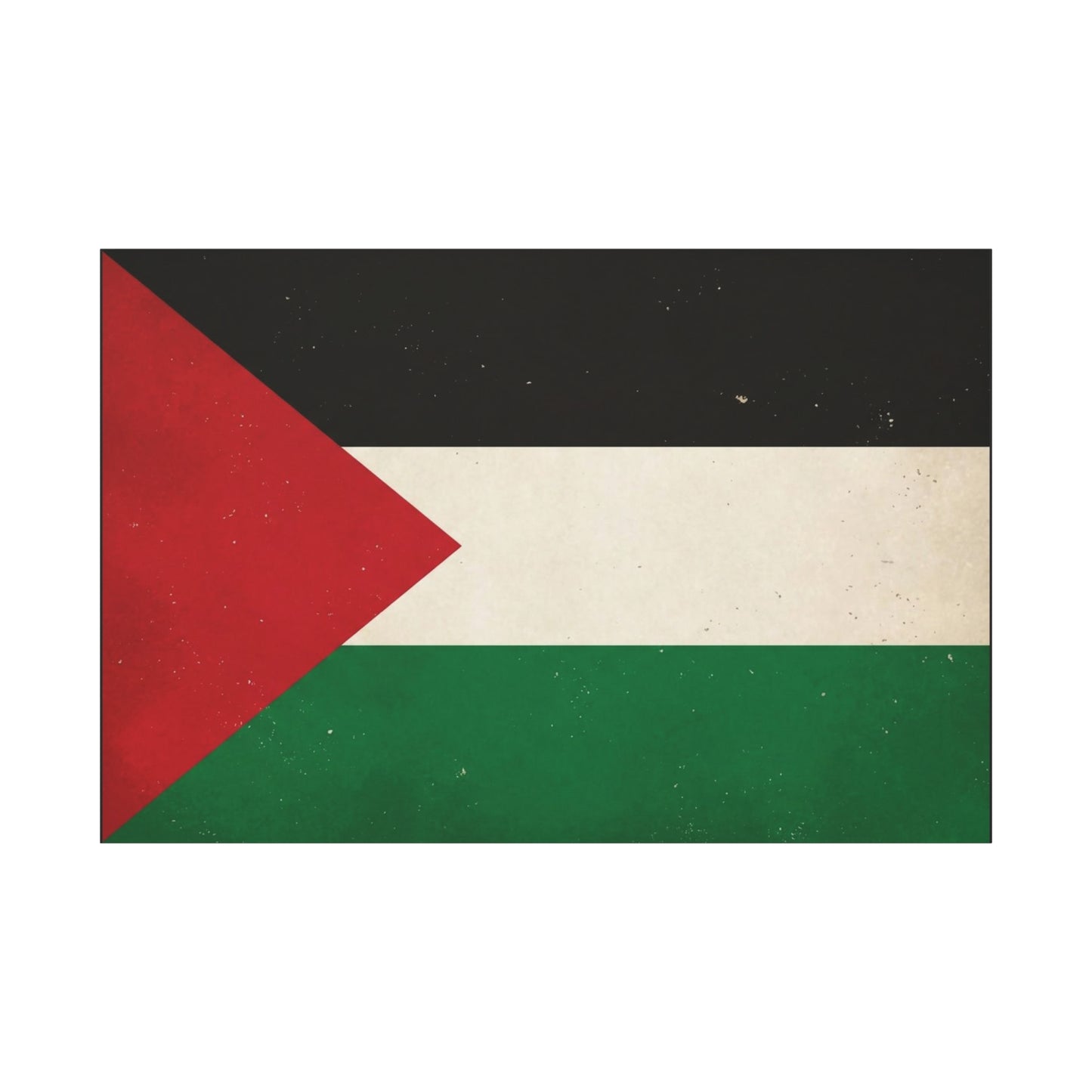 Palestine Flag Canvas Wall Art - Vintage Palestinian Flag Print, Patriotic Red Black White Green Design - Minimalist Cultural Decor - Living Room Bedroom Office Wall Decor - Bedroom Home Decoration