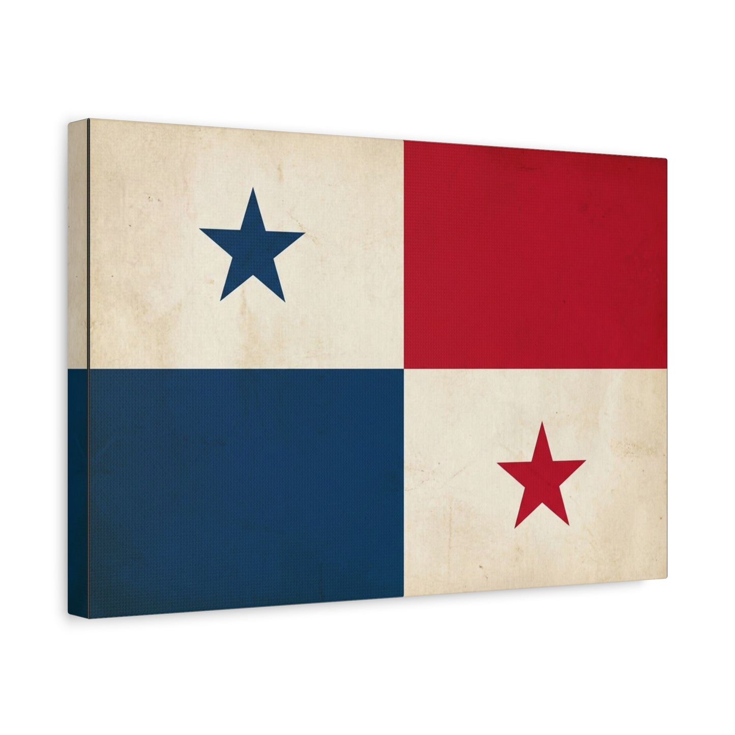 Panama Flag Canvas Wall Art - Vintage Republic Banner Print, Patriotic Red White Blue Star Design - Traditional Style Wall Decor - Living Room Home Decoration, Office Accent - Bedroom Home Decoration