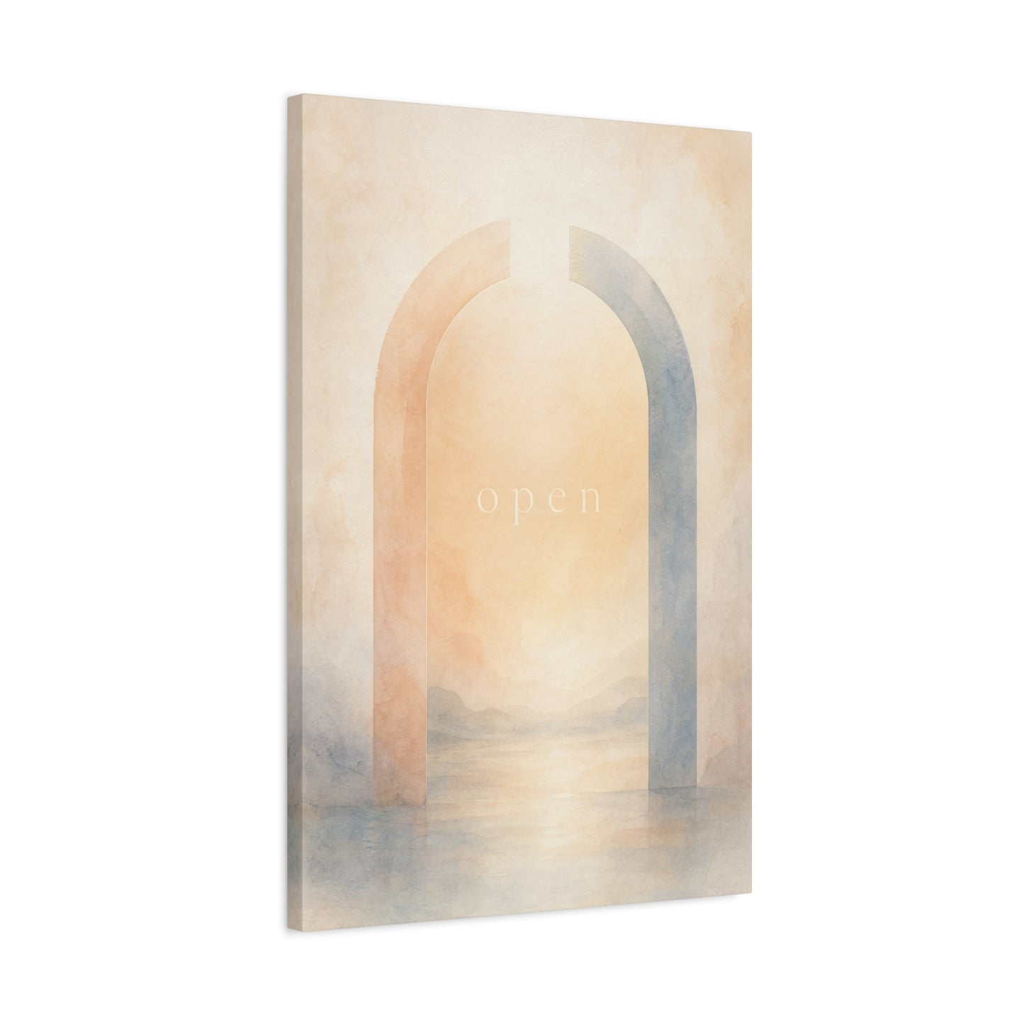 "Open" Abstract Arch Canvas Wall Art - Minimalist Watercolor Neutral Wall Decor - Contemporary Pastel Home Decoration - Bedroom Living Room Accent, Meditation Space Office Art - Modern Farmhouse Style