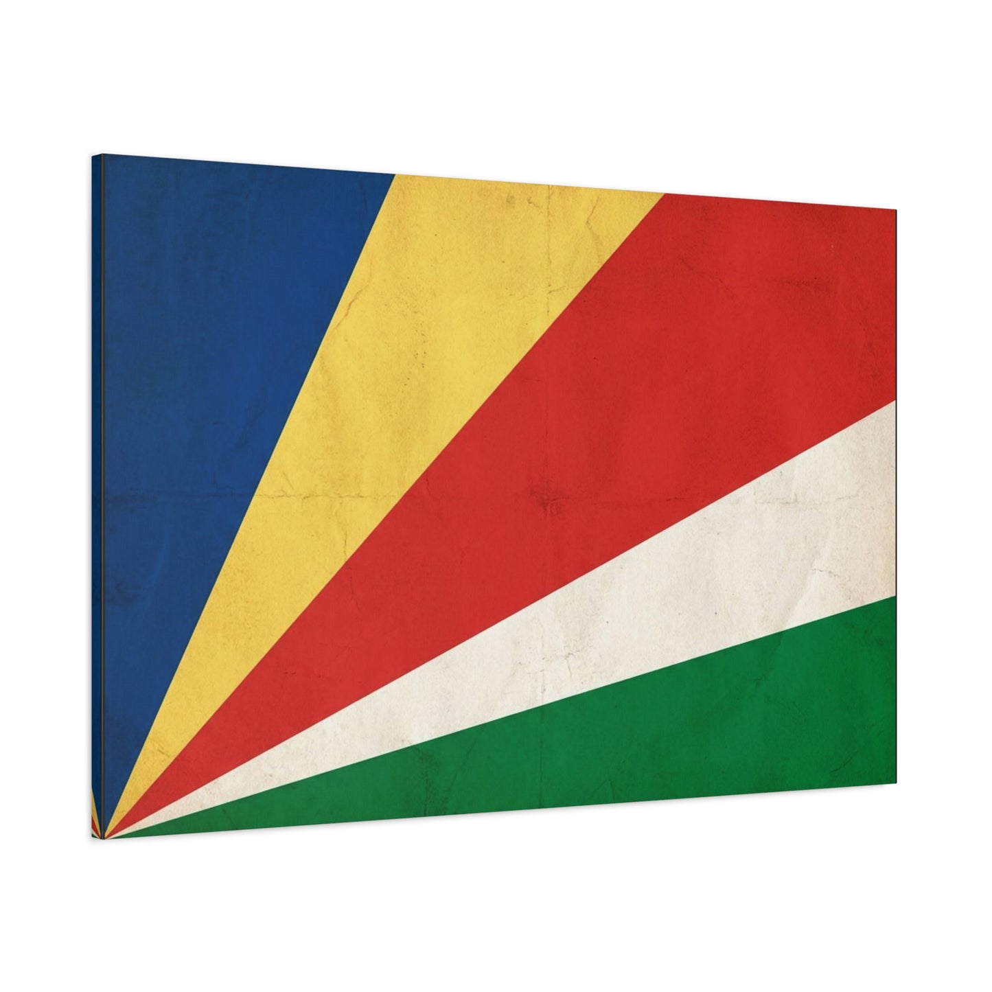 Seychelles Flag Canvas Wall Art - Vintage Republic Banner Print, Color Block Design - Matte Cotton Decor - Patriotic Wall Hanging, Living Room Home Decoration, Office Accent - Bedroom Home Decoration