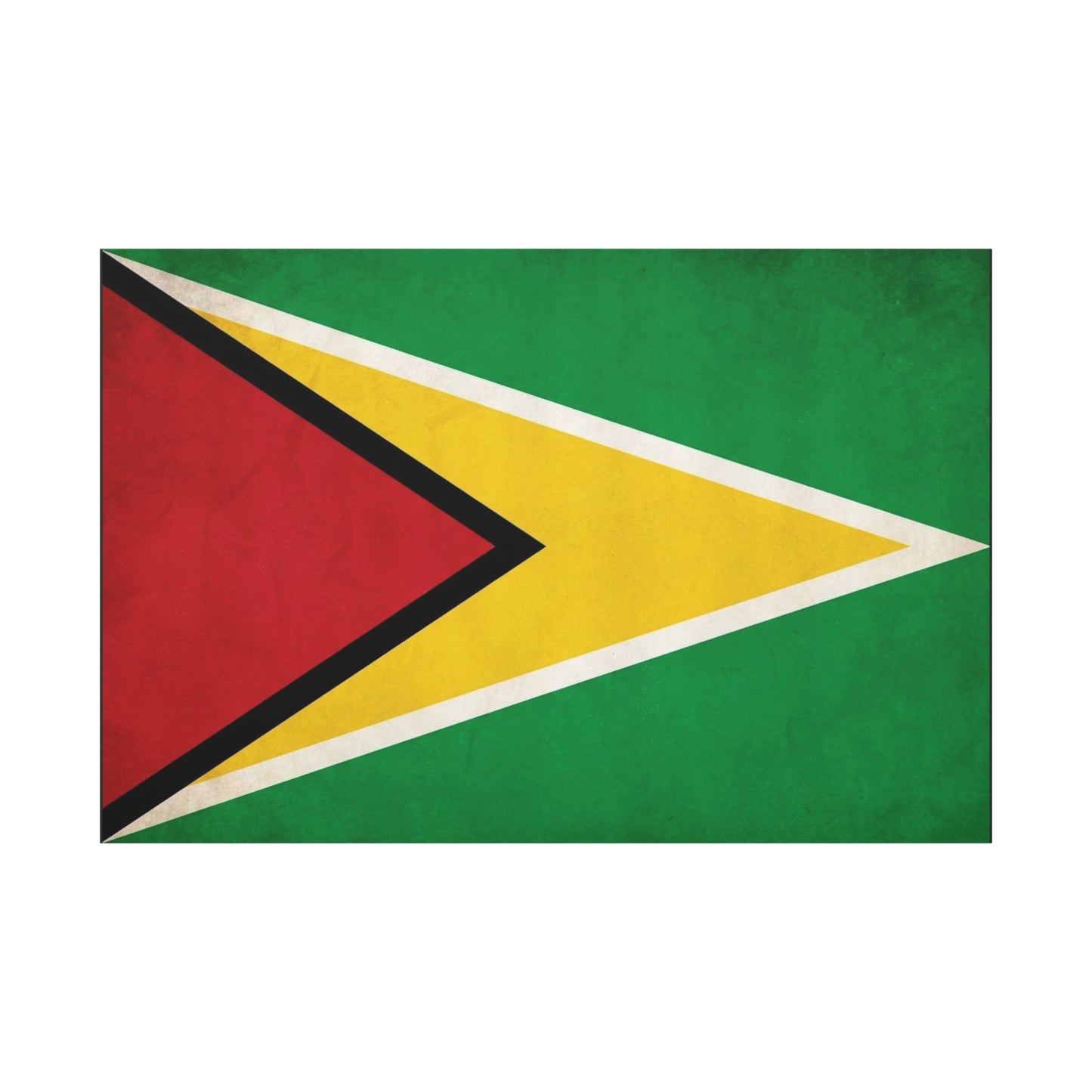 Guyana Flag Canvas Wall Art - South America National Flag Print, Green Red Yellow Black White - Vintage Patriotic Style - Living Room Decor, Office Wall Hanging - Modern Farmhouse Style