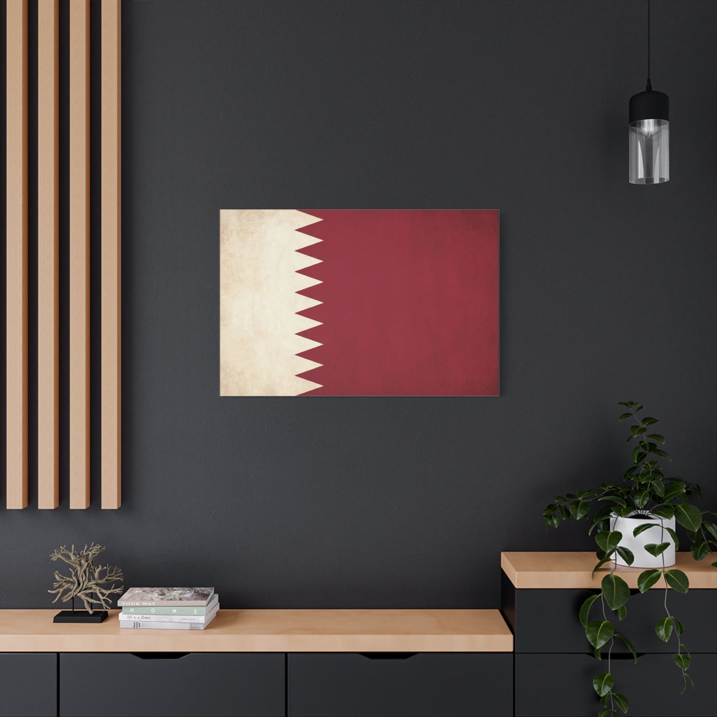 Bahrain Flag Canvas Wall Art - Vintage Red And White National Banner Print - Patriotic Minimalist Decor - Living Room Wall Decor, Office Art - Bedroom Home Decoration - Bedroom Home Decoration