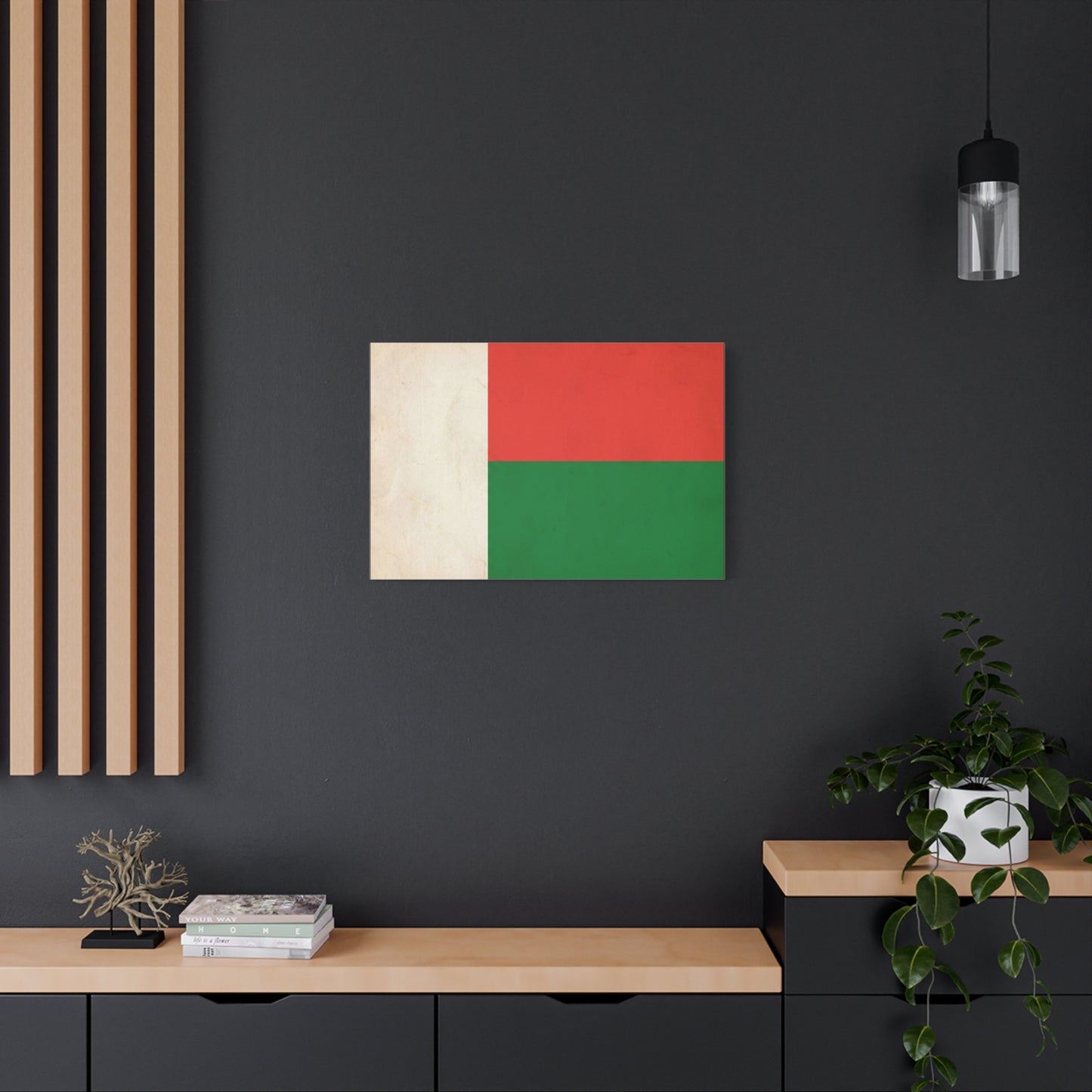 Madagascar Flag Canvas Wall Art - Vintage National Banner Print, Patriotic Tricolor Decor - Matte Cotton Canvas - Living Room Wall Decor, Office Art, Dorm Accent For Heritage Spaces - Ready to Hang