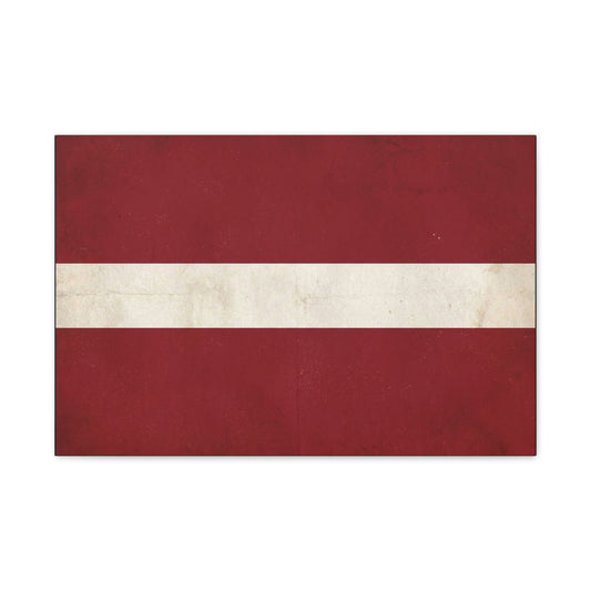 Latvia Flag Canvas Wall Art - Vintage Red White Horizontal Stripe Print, Distressed Patriotic Artwork - Minimalist Traditional Style - Living Room Wall Decor Bedroom Home Decoration - Ready to Hang