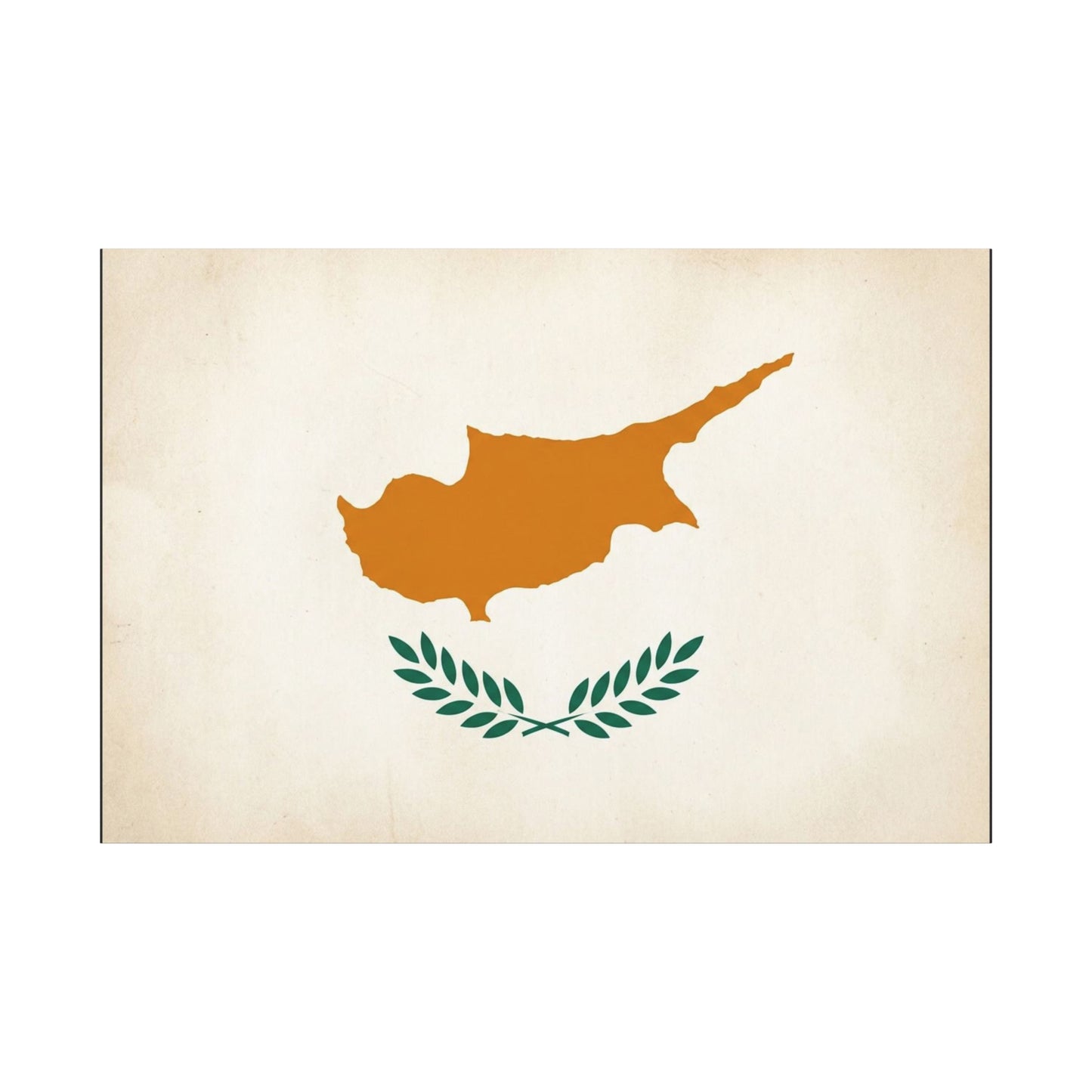 Cyprus Flag Canvas Wall Art - Vintage Country Pride Decor, Minimalist Patriotic Print - Neutral Beige Background, Modern Map Silhouette - Living Room Wall Decor, Office Accent - Modern Farmhouse Style