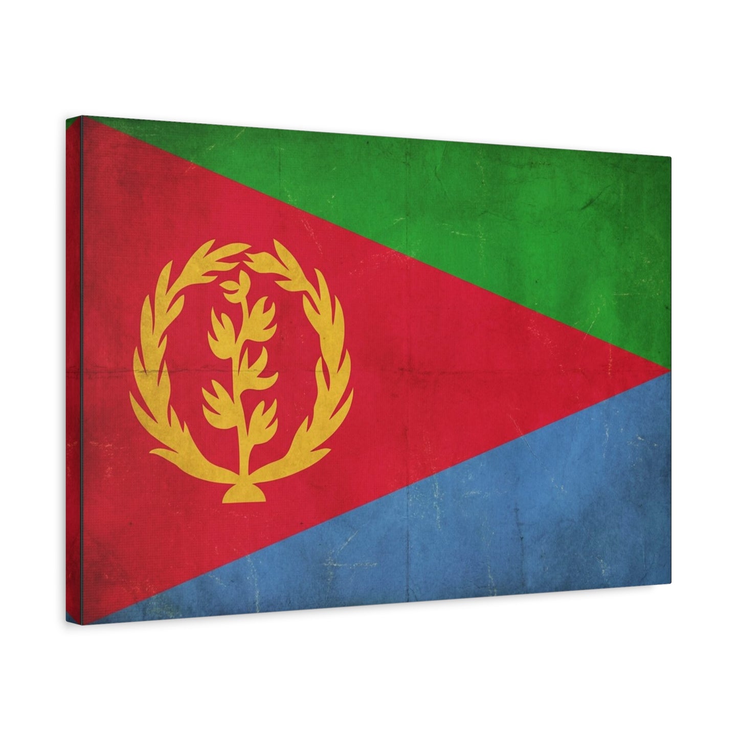 Eritrea Flag Canvas Wall Art - Vintage Eritrean National Flag Print, Distressed Patriotic Country Decor - Colorful Typography Style - Living Room Wall Decor - Ready to Hang - Bedroom Home Decoration
