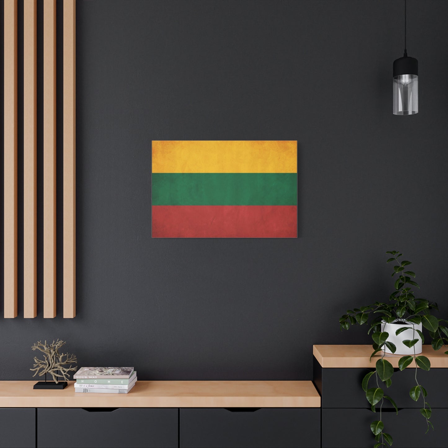 Lithuania Flag Canvas Wall Art - Vintage Tricolor National Print, Textured Cotton Decor - Traditional Patriotic Style - Living Room Wall Decor, Bedroom Home Decoration - Bedroom Home Decoration