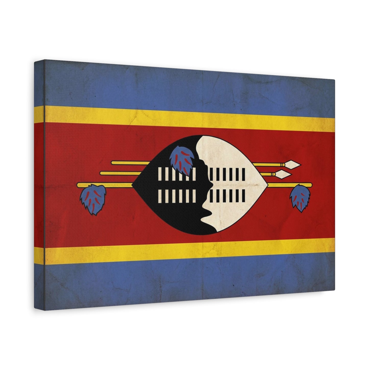 Eswatini Flag Canvas Wall Art - Swazi National Flag Print, Vintage Patriotic Home Decor - Matte Canvas Wall Hanging - Living Room Decoration, Office Accent - Bedroom Home Decoration - Ready to Hang