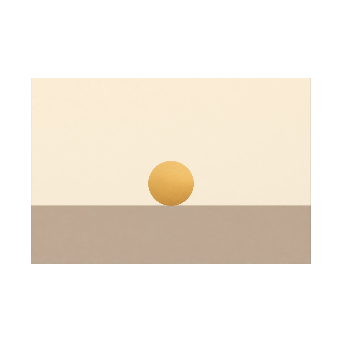 Minimalist Sun Horizon Canvas Wall Art - Abstract Geometric Desert Landscape Print - Neutral Beige And Gold - Contemporary Living Room Decor, Bedroom Home Decoration, Office Accent - Office Wall Art