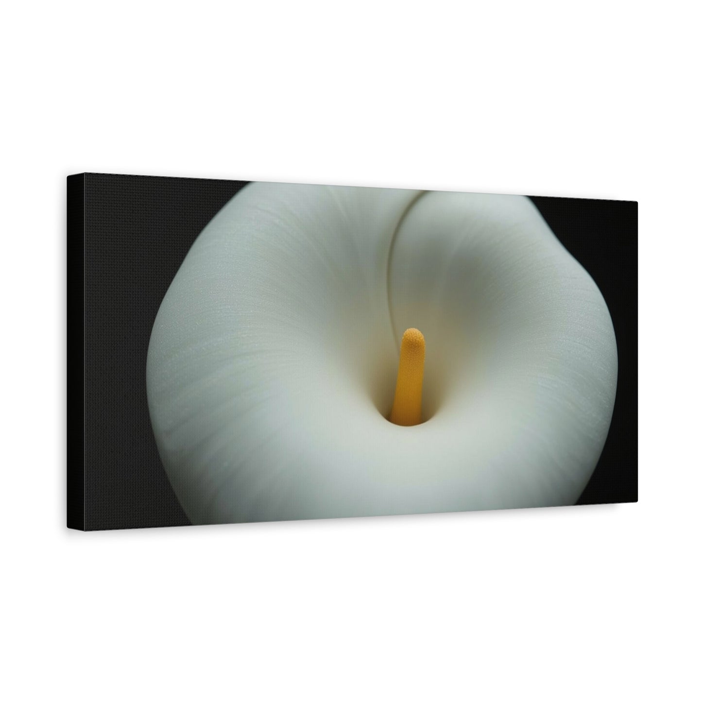 White Calla Lily Canvas Wall Art - Floral Macro Bloom, Minimalist Botanical Canvas Print - Soft Matte Cotton Decor, Contemporary Style - Bedroom Wall Decor, Spa Accent - Bedroom Home Decoration