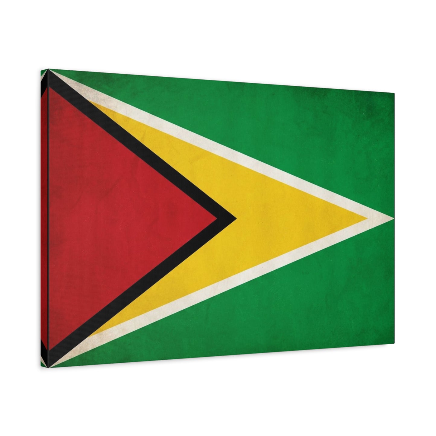 Guyana Flag Canvas Wall Art - South America National Flag Print, Green Red Yellow Black White - Vintage Patriotic Style - Living Room Decor, Office Wall Hanging - Modern Farmhouse Style