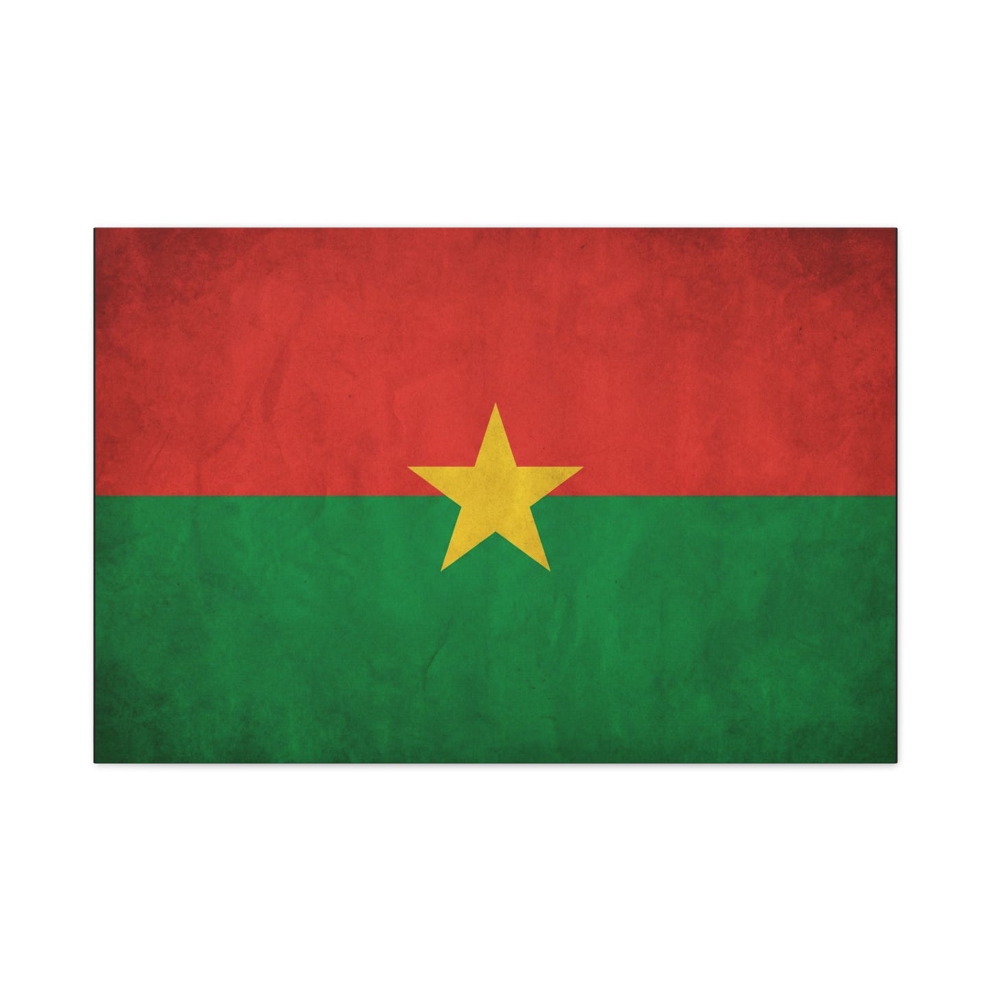 Burkina Faso Flag Canvas Wall Art - Vintage National Pride Decor, Red Green Gold Star Print - Cultural Heritage Style - Living Room Decoration, Office Accent - Living Room Wall Decor - Ready to Hang