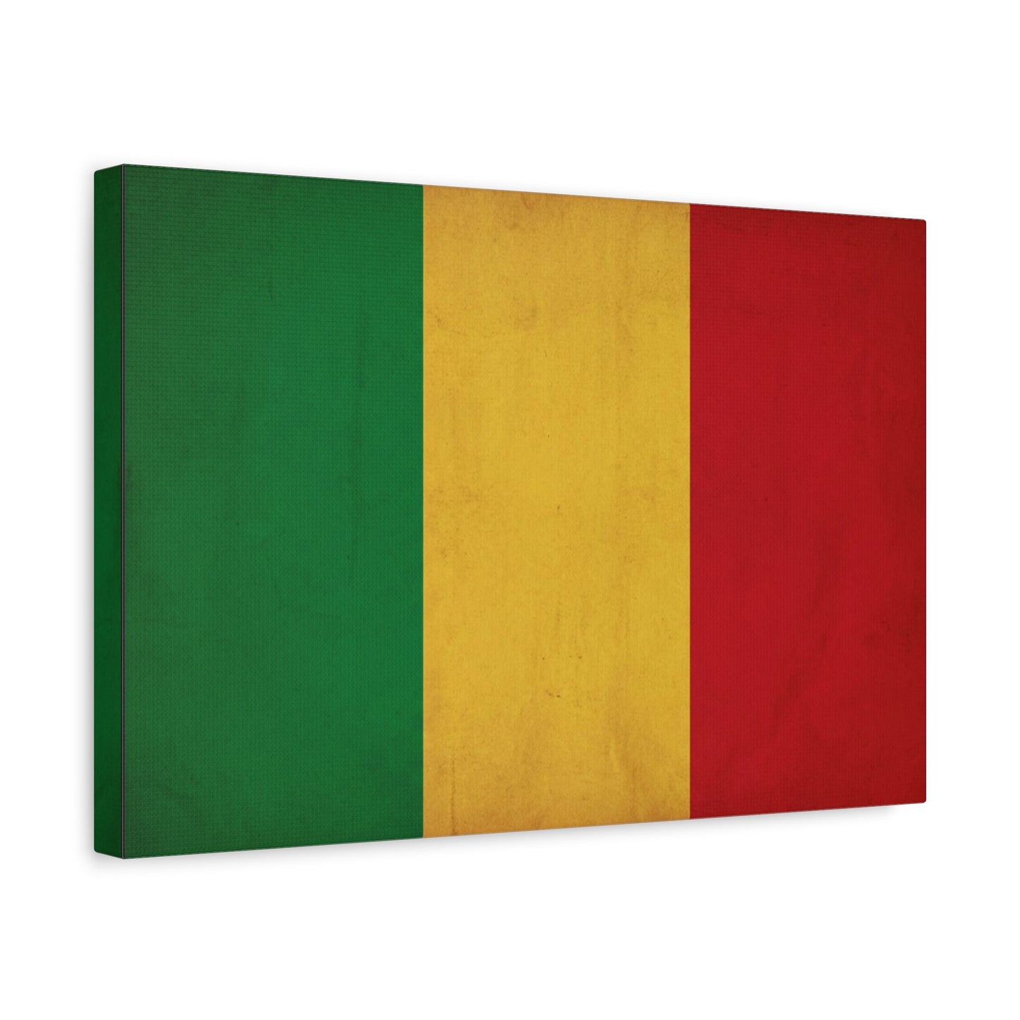 Mali Flag Canvas Wall Art - Green Yellow Red Tricolor National Flag Print - Vintage Textured Cotton Look - Pan African Style, Living Room Wall Decor, Bedroom Home Decoration - Bedroom Home Decoration