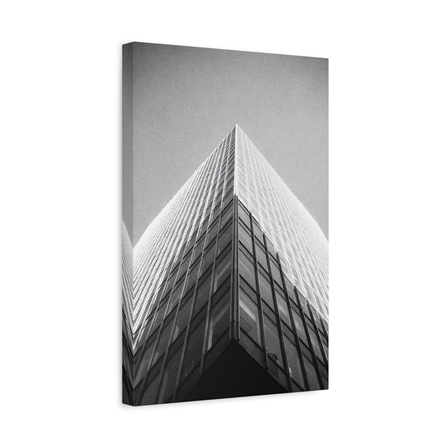 Black And White Skyscraper Canvas Wall Art - Modern Architectural Art Print, Minimalist Cityscape Decor, Contemporary Office Wall Art, Lobby Accent, Living Room Decoration - Ready to Hang