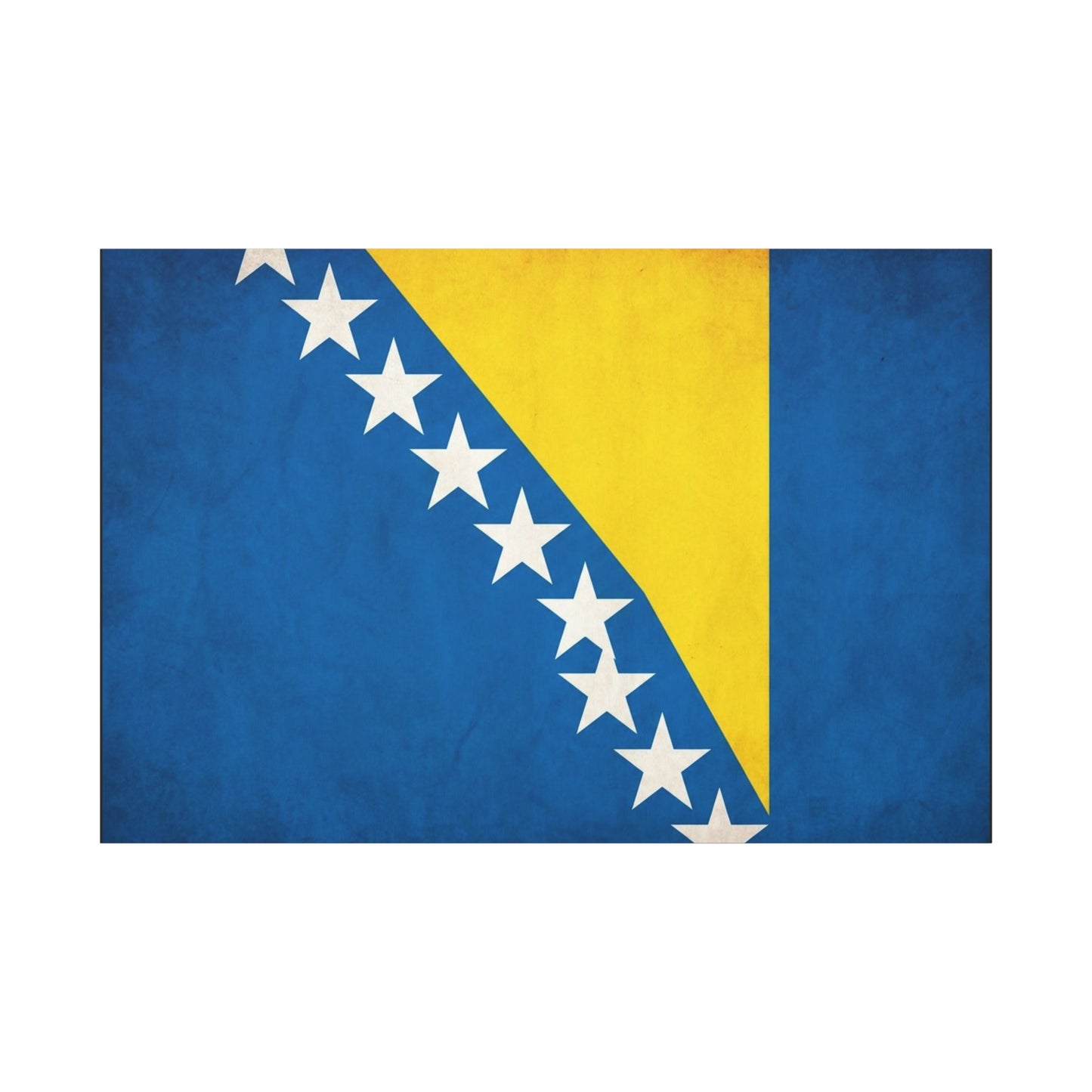 Bosnia And Herzegovina Flag Canvas Wall Art - Blue Yellow White Star Banner Print - Vintage Patriotic Decor - Living Room Wall Decor, Bedroom Home Decoration, Dorm Accent - Bedroom Home Decoration