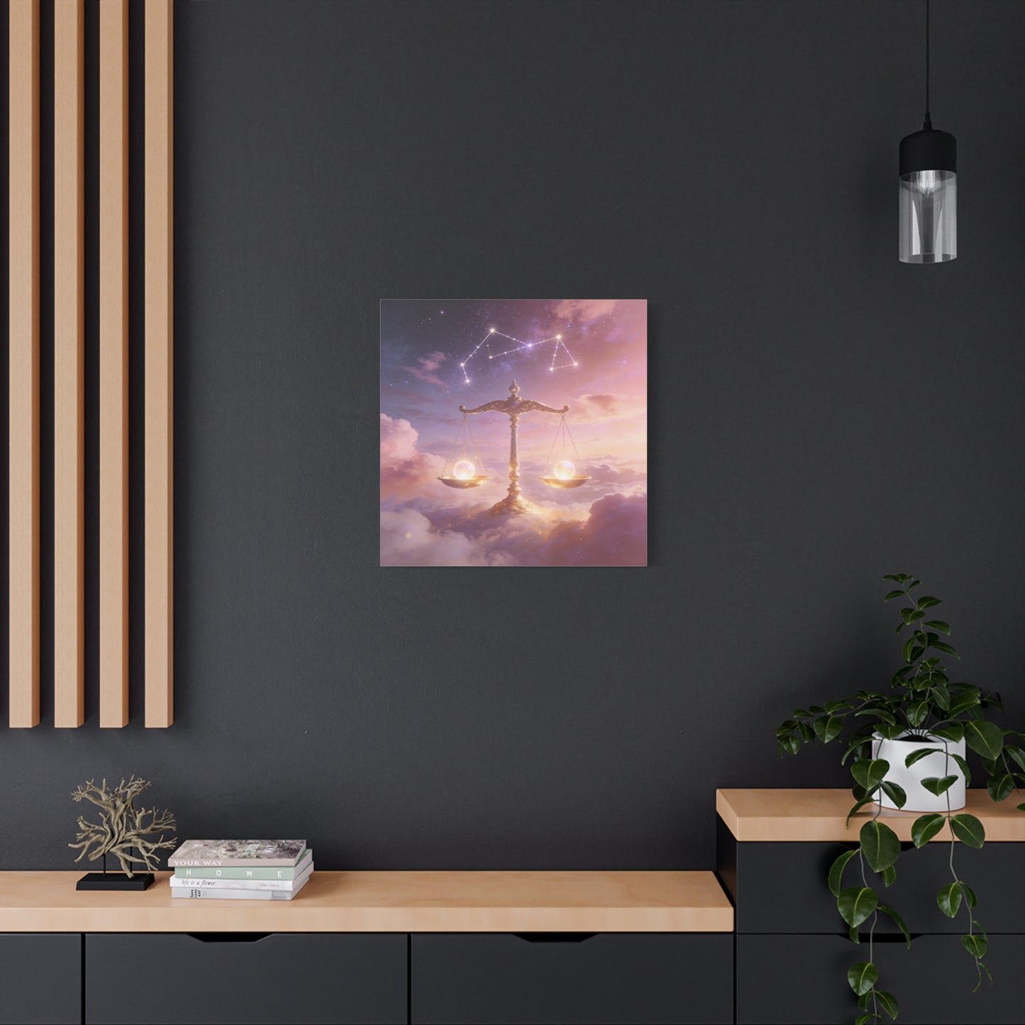Libra Zodiac Canvas Wall Art - Celestial Scales, Pink Purple Sky, Astrology Decor - Dreamy Matte Canvas Print - Bedroom Wall Decor, Meditation Space Accent, Office Art - Bedroom Home Decoration