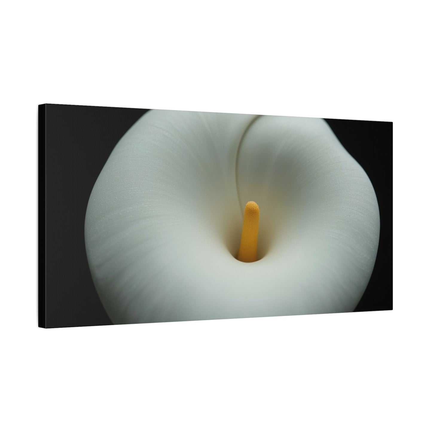 White Calla Lily Canvas Wall Art - Floral Macro Bloom, Minimalist Botanical Canvas Print - Soft Matte Cotton Decor, Contemporary Style - Bedroom Wall Decor, Spa Accent - Bedroom Home Decoration