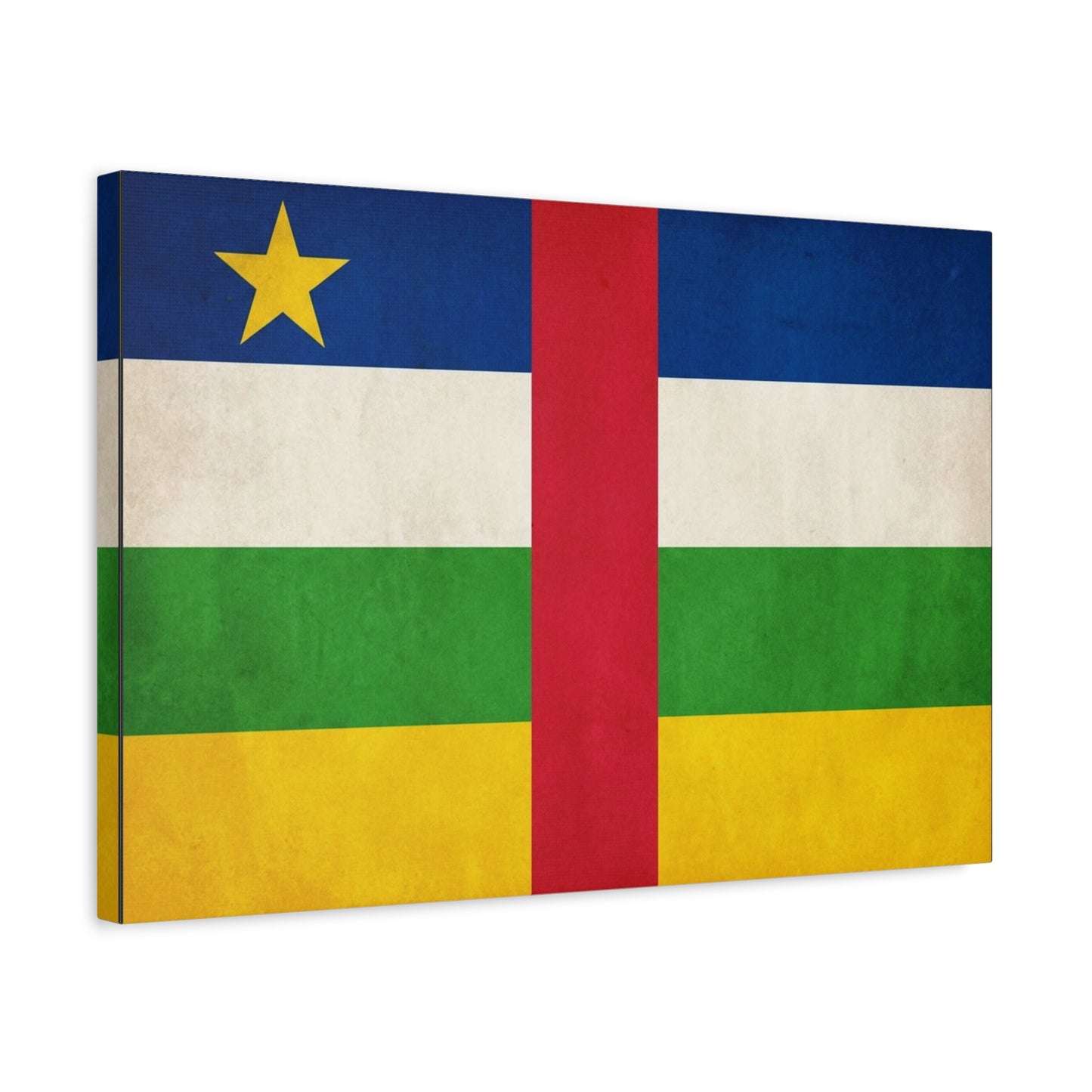Central African Republic Flag Canvas Wall Art - Vintage National Pride Decor, Patriotic Color Block Print - Traditional Style - Living Room Wall Decor, Bedroom Home Decoration - Modern Farmhouse Style