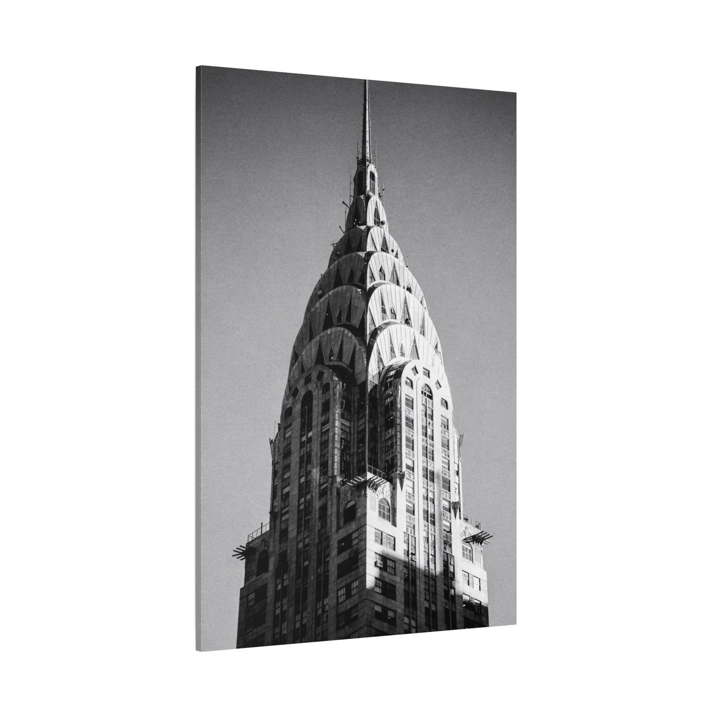 Chrysler Building Canvas Wall Art - Black And White New York City Architecture Print, Art Deco Skyscraper Art Print - Modern Monochrome Office Wall Decor, Living Room Accent - Modern Farmhouse Style