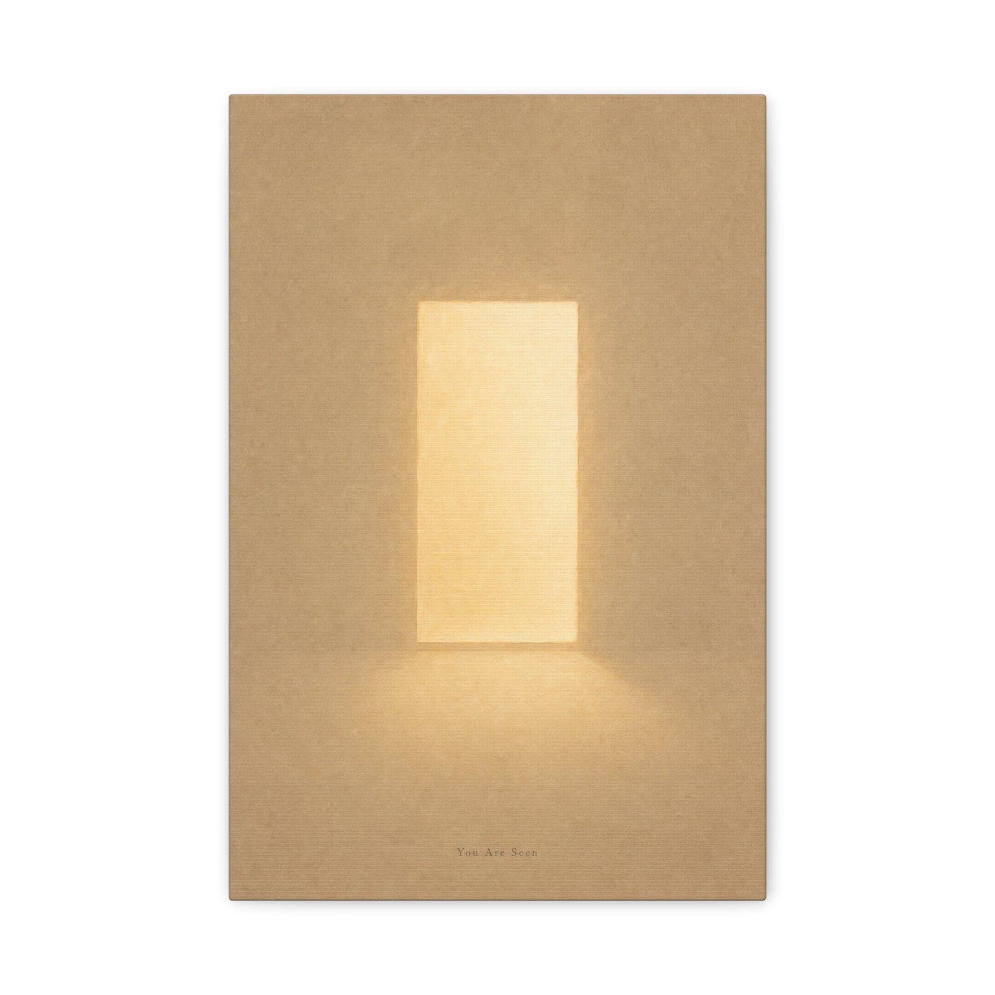 "You Are Seen" Minimalist Canvas Wall Art - Abstract Light Doorway Print, Neutral Beige Modern Home Decor - Contemporary Bedroom Wall Decor, Meditation Space Accent - Ready to Hang - Ready to Hang