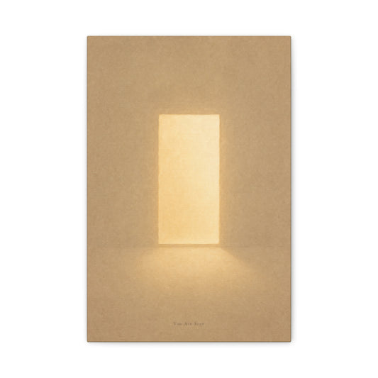 "You Are Seen" Minimalist Canvas Wall Art - Abstract Light Doorway Print, Neutral Beige Modern Home Decor - Contemporary Bedroom Wall Decor, Meditation Space Accent - Ready to Hang - Ready to Hang