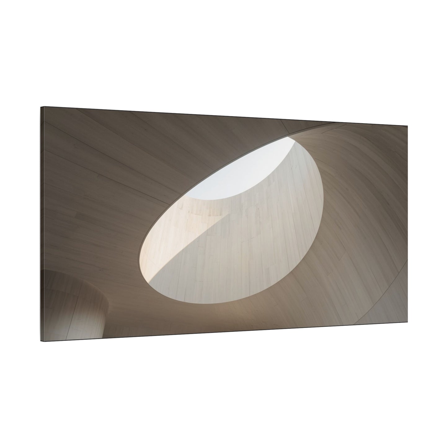 Minimalist Skylight Architecture Canvas Wall Art - Curved Ceiling Oculus Art Print - Neutral Matte Canvas Print - Contemporary Living Room Wall Decor, Bedroom Home Decoration - Modern Farmhouse Style