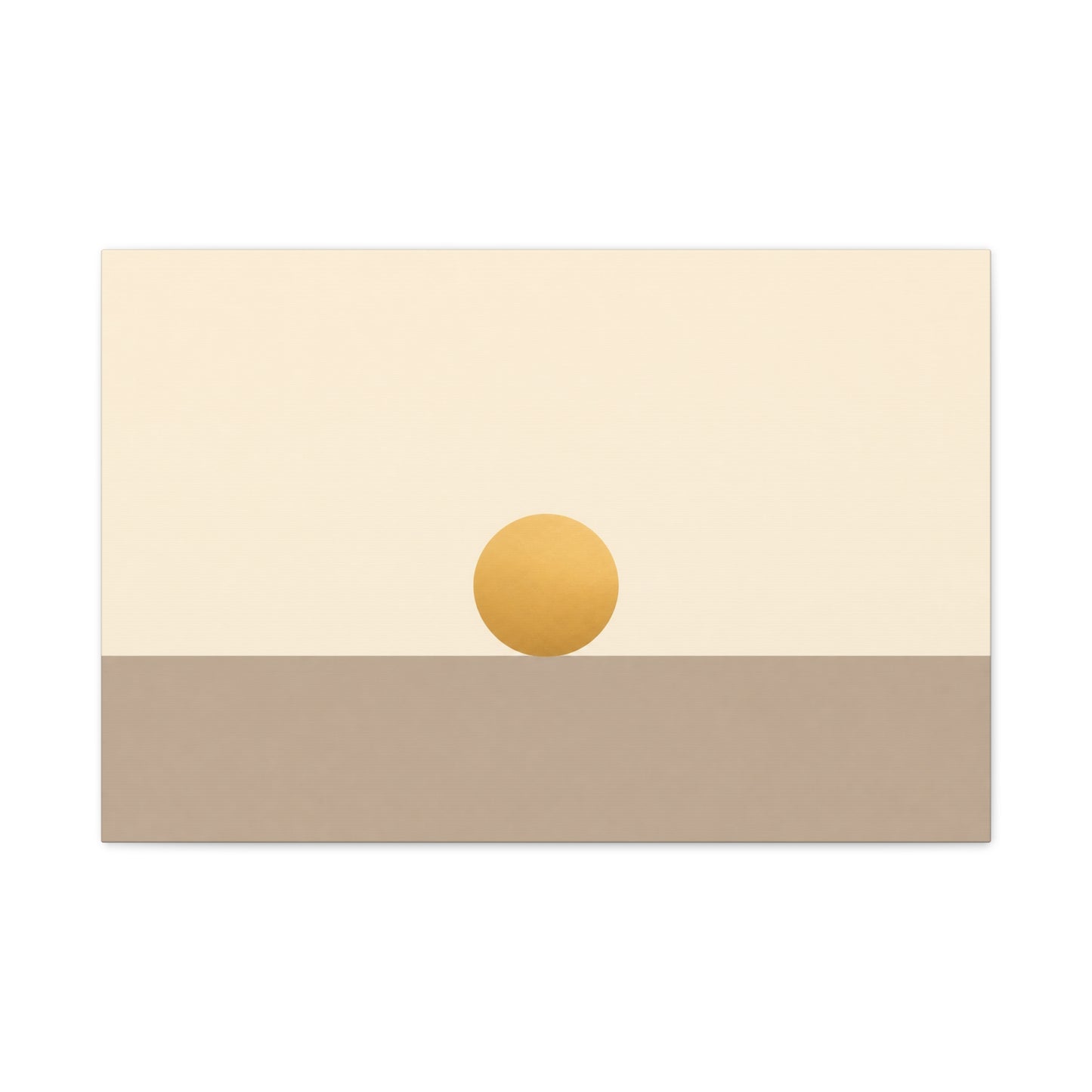 Minimalist Sun Horizon Canvas Wall Art - Abstract Geometric Desert Landscape Print - Neutral Beige And Gold - Contemporary Living Room Decor, Bedroom Home Decoration, Office Accent - Office Wall Art