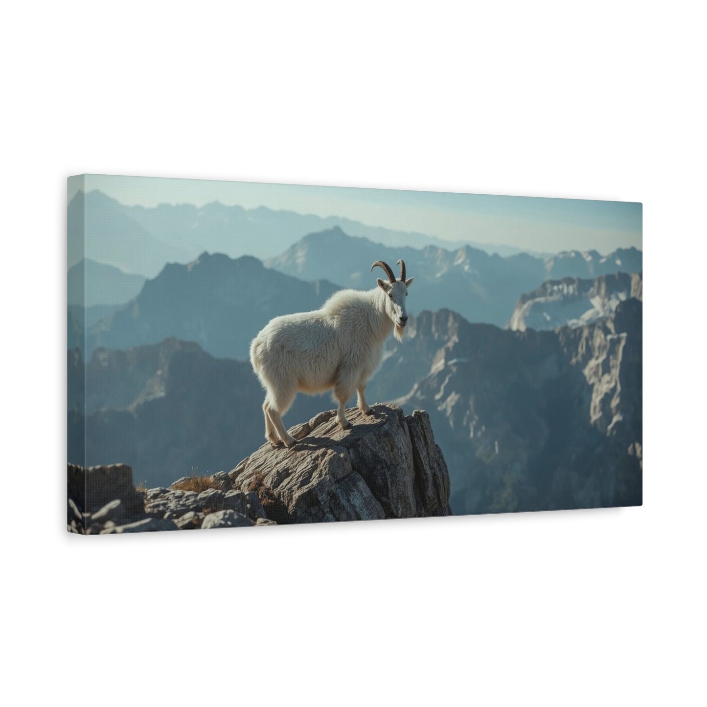 Mountain Goat Canvas Wall Art - Alpine Wildlife Landscape Print, Serene Matte Canvas, Contemporary Nature Style - Living Room Wall Decor, Bedroom Home Decoration, Office Art - Bedroom Home Decoration