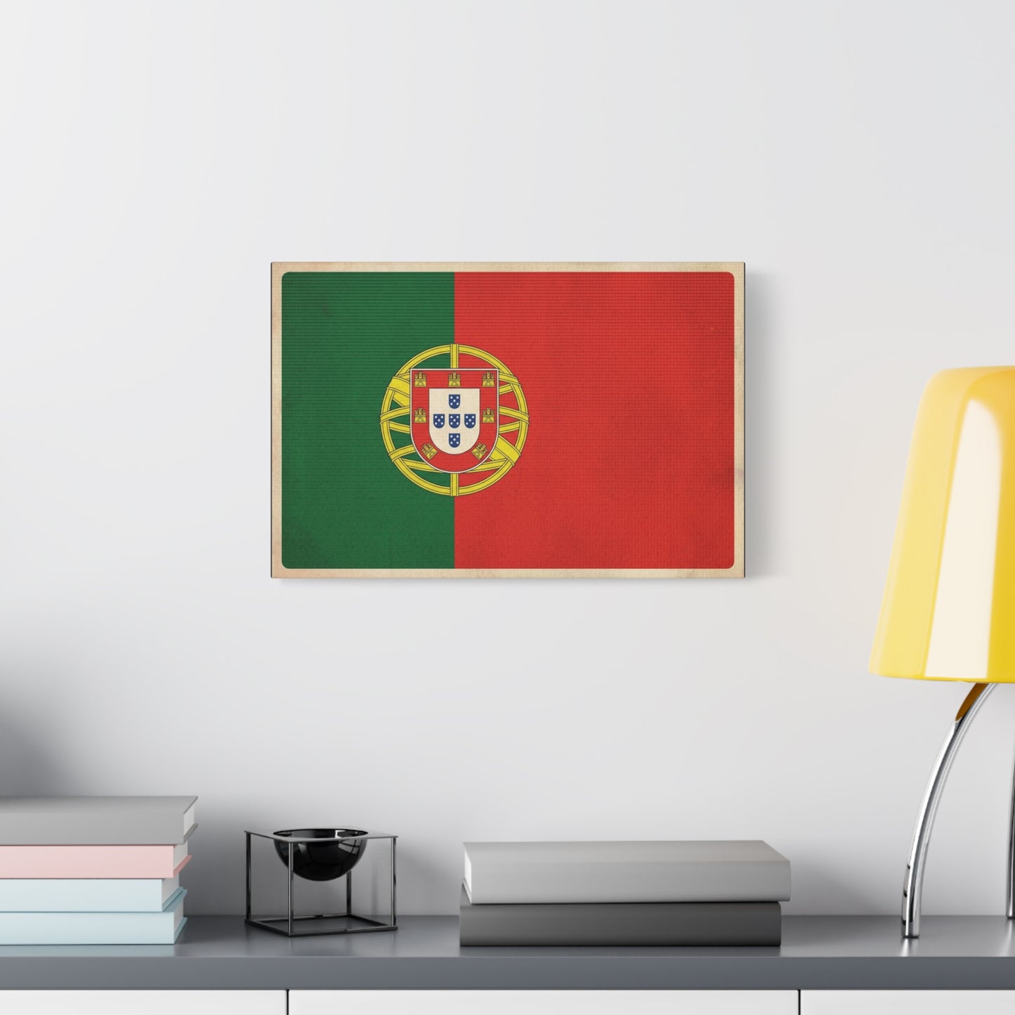 Portugal Flag Canvas Wall Art - Vintage Portuguese Flag Print, Heritage Decor - Matte Cotton Artwork - Traditional Style, Living Room Decoration - Living Room Wall Decor - Bedroom Home Decoration