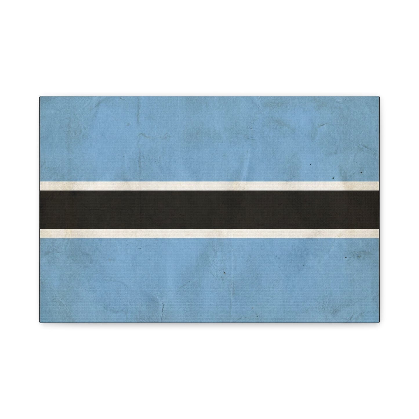 Botswana Flag Canvas Wall Art - Blue Black White Stripe National Print - Minimalist Patriotic Decor, Contemporary Wall Hanging, Living Room Home Decoration - Bedroom Home Decoration - Ready to Hang