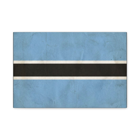 Botswana Flag Canvas Wall Art - Blue Black White Stripe National Print - Minimalist Patriotic Decor, Contemporary Wall Hanging, Living Room Home Decoration - Bedroom Home Decoration - Ready to Hang