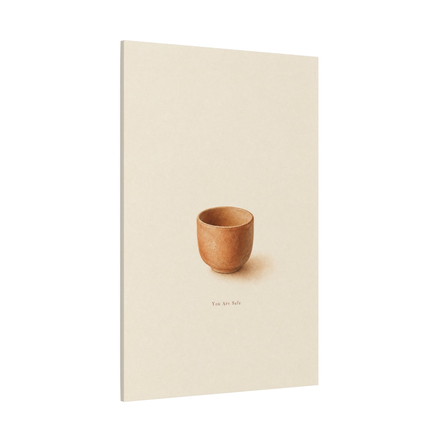 "You Are Safe" Minimalist Pottery Canvas Wall Art - Neutral Still Life Print, Contemporary Beige Brown Decor - Bedroom Meditation Space Accent - Office Wall Art - Bedroom Home Decoration