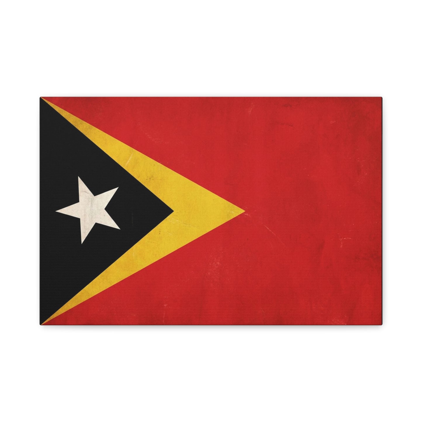 Timor-Leste Flag Canvas Wall Art - East Timor National Pride Decor, Vintage Red Black Yellow Banner Print - Patriotic Traditional Style - Living Room Wall Decor - Bedroom Home Decoration