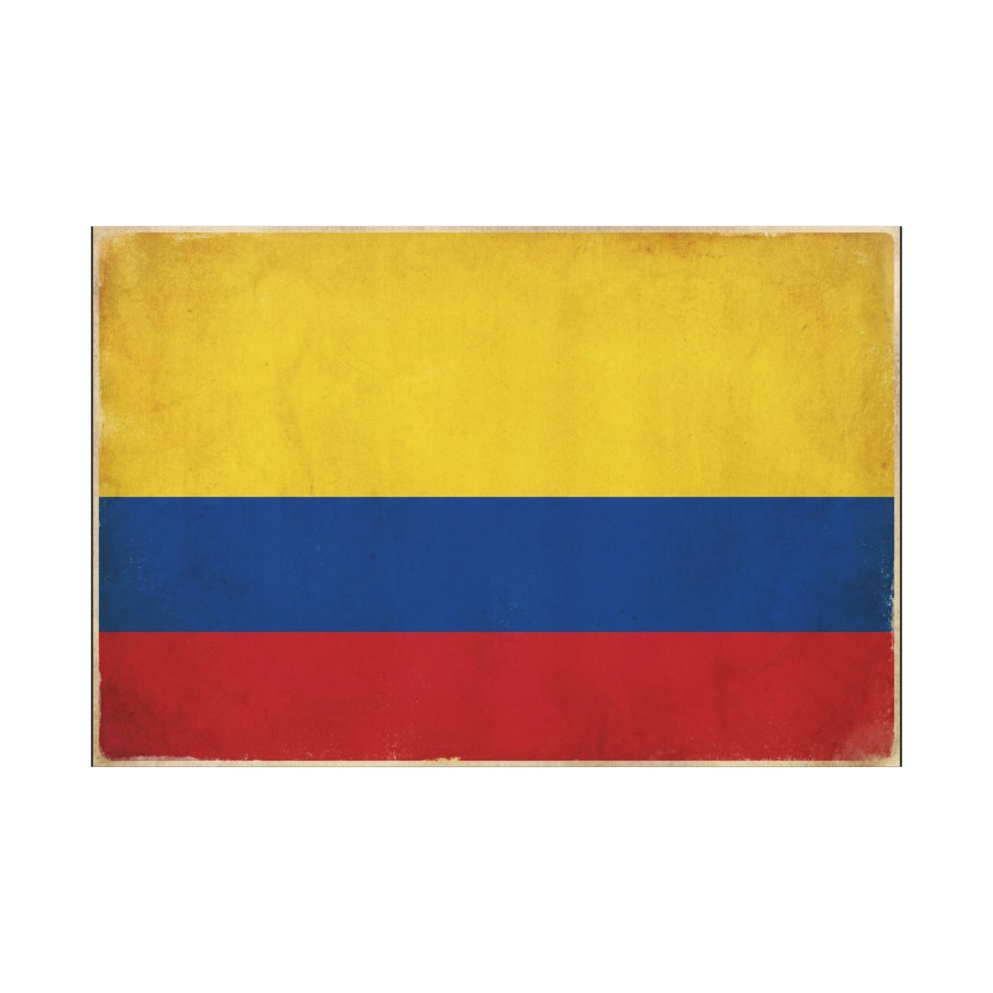 Colombia Flag Canvas Wall Art - Vintage Colombian Flag Print, Patriotic Rustic Decor - Matte Cotton Artwork - Living Room Home Decoration, Office Accent - Living Room Wall Decor - Ready to Hang