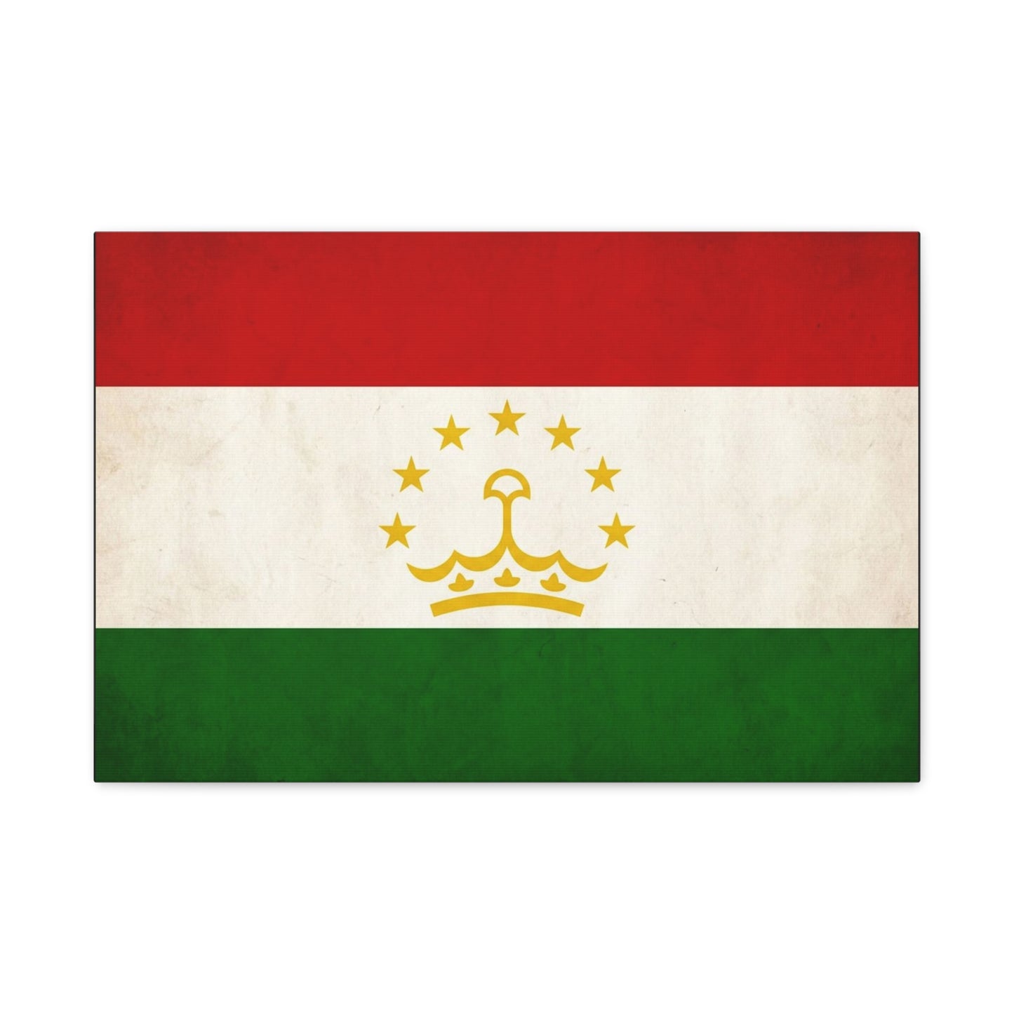 Tajikistan Flag Canvas Wall Art - Vintage Country Flag Print, Red White Green Banner With Crown And Stars - Patriotic Decor - Living Room Wall Decor, Bedroom Home Decoration - Bedroom Home Decoration