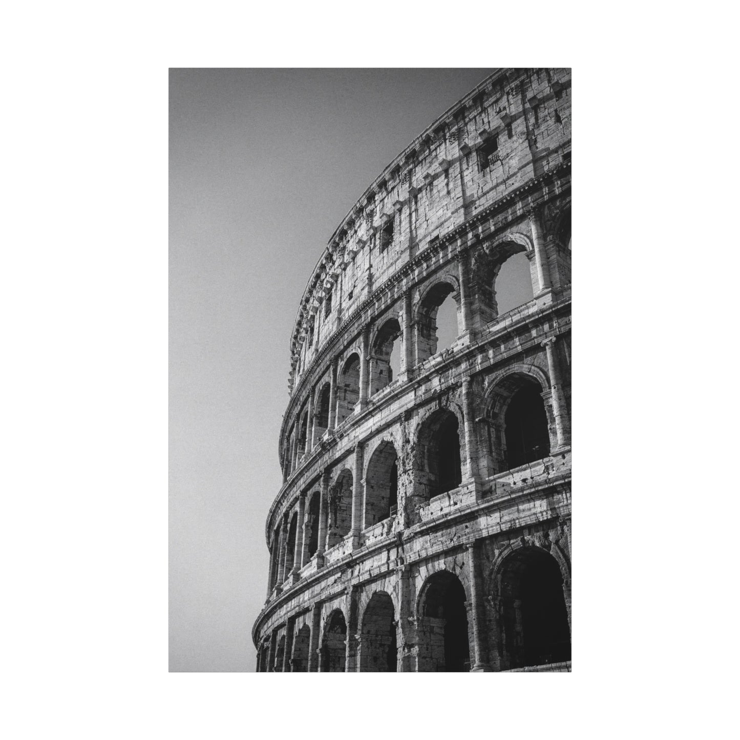 Rome Colosseum Canvas Wall Art - Black And White Architectural Art Print - Vintage Monochrome Cityscape Decor - Contemporary Living Room Wall Decor, Office Art Accent - Bedroom Home Decoration