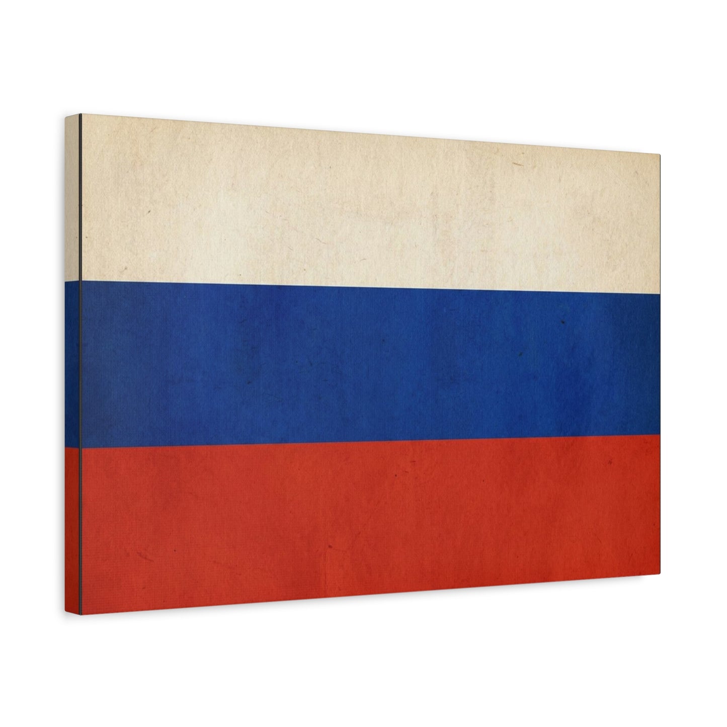 Russia Flag Canvas Wall Art - Vintage Tricolor Banner Print, Patriotic Minimalist Decor - Textured Cotton Look - Living Room Home Decoration, Office Accent - Living Room Wall Decor - Ready to Hang