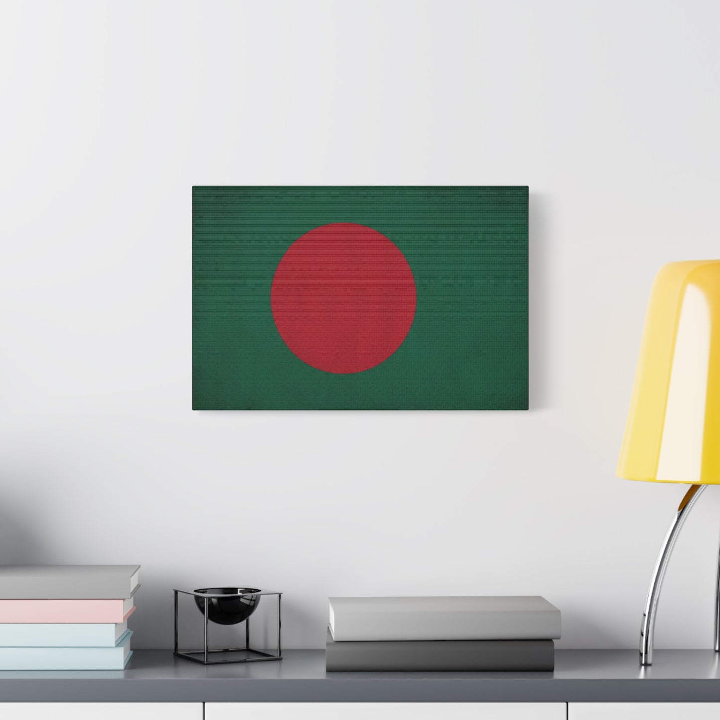 Bangladesh Flag Canvas Wall Art - Red Circle On Green National Flag Print - Minimalist Patriotic Decor - Living Room Wall Decor, Bedroom Home Decoration, Office Art - Bedroom Home Decoration