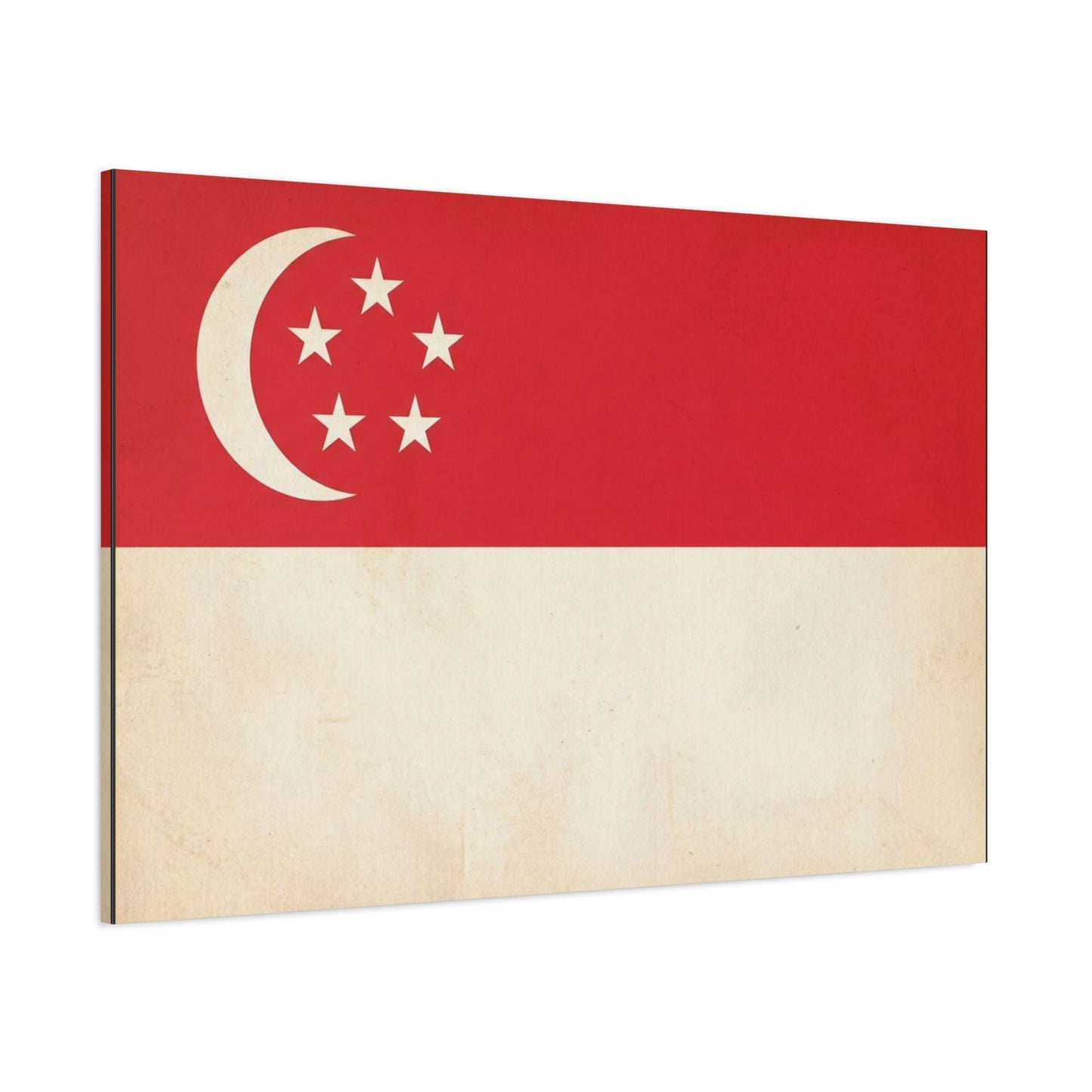 Singapore Flag Canvas Wall Art - Vintage Crescent And Five Stars National Print - Red And White Heritage Decor - Living Room Wall Decor, Office Art - Bedroom Home Decoration - Bedroom Home Decoration